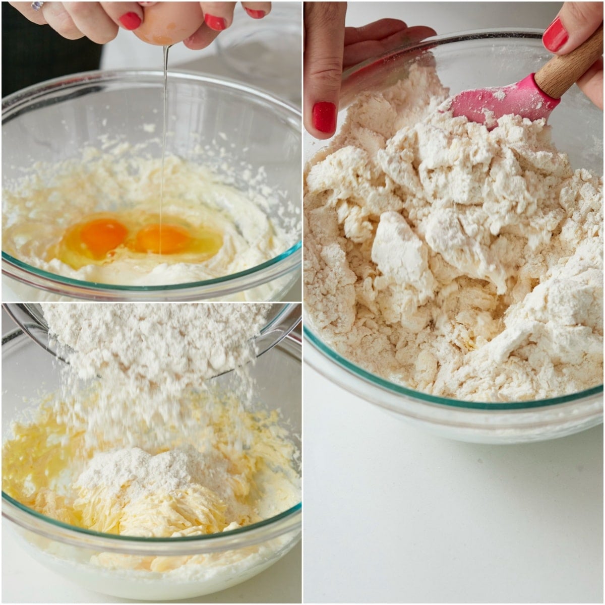 All Butter Pie Crust step2 Step-by-step instructions on how to make all butter pie crust: add other ingredients and mix in the flour and salt until just combined.