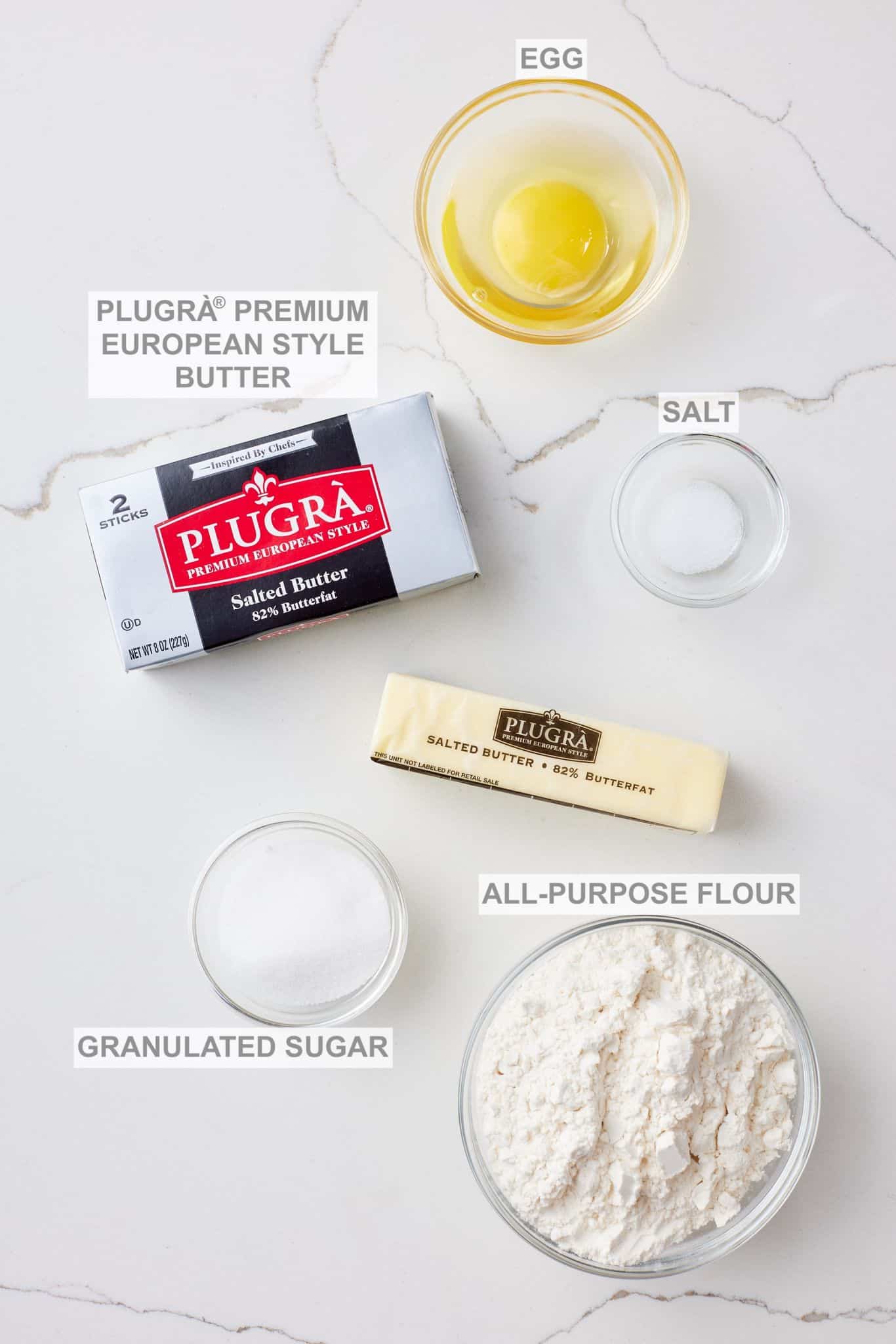 All Butter Pie Crust1 All Butter Pie Crust ingredients.