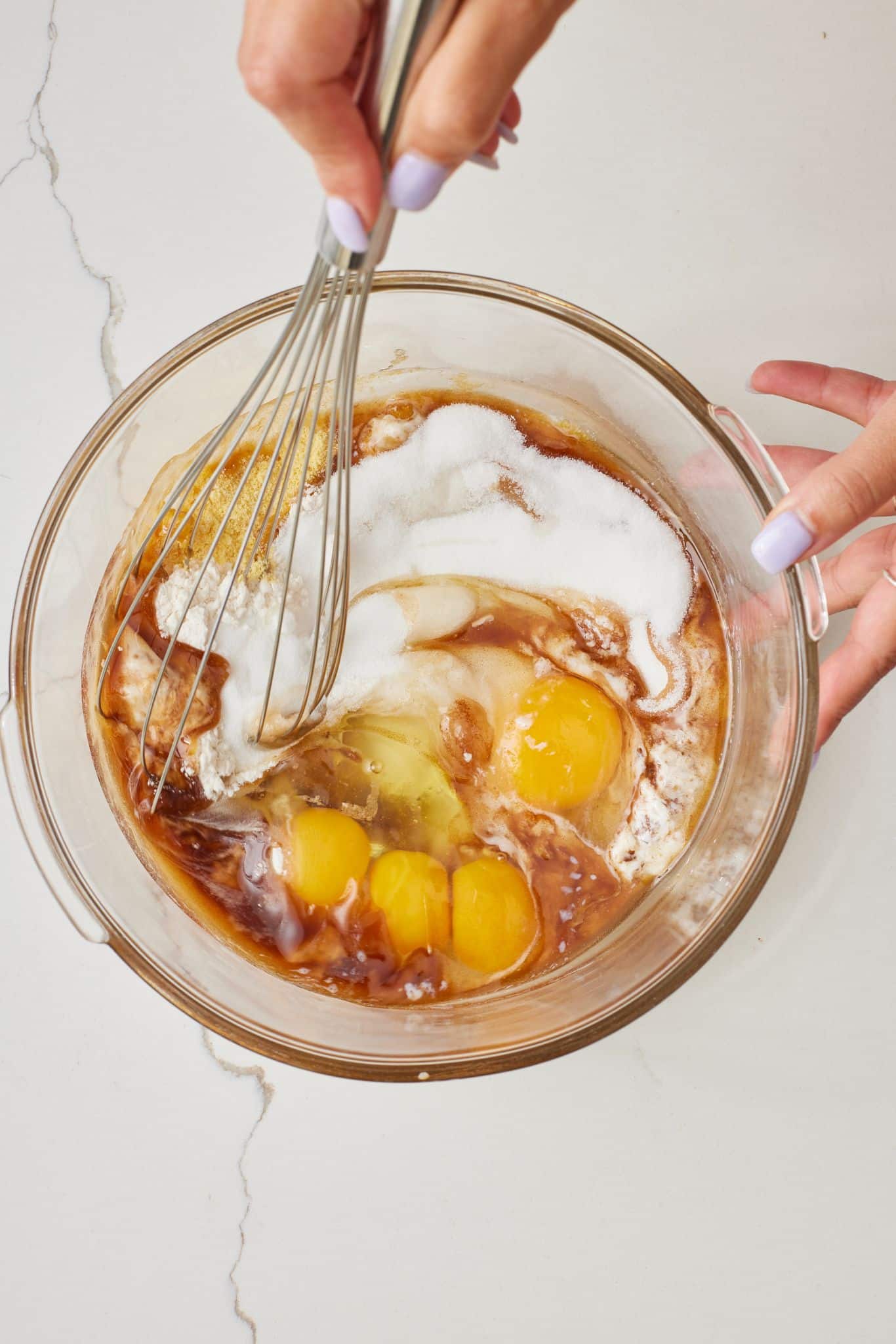 Chess pie5 Combine filling ingredients.