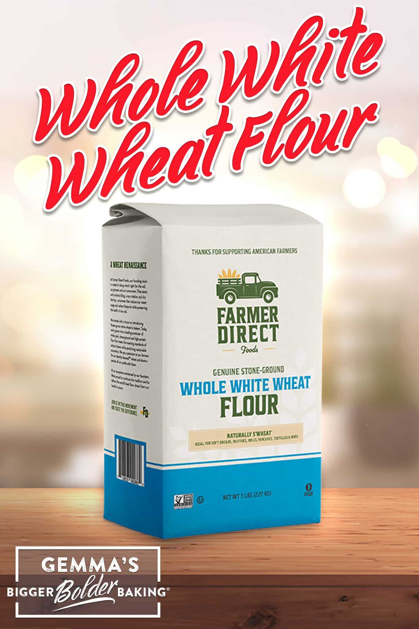 Ultimate Guide to 10 Types of Flour for Baking: Whole White Wheat Flour: 1)protein content 10%-12%, 2)whole grain with a mild, sweet flavor, light color, and soft texture 3)Best uses: yeasted breads, tortillas, pizza dough, pancakes and muffins