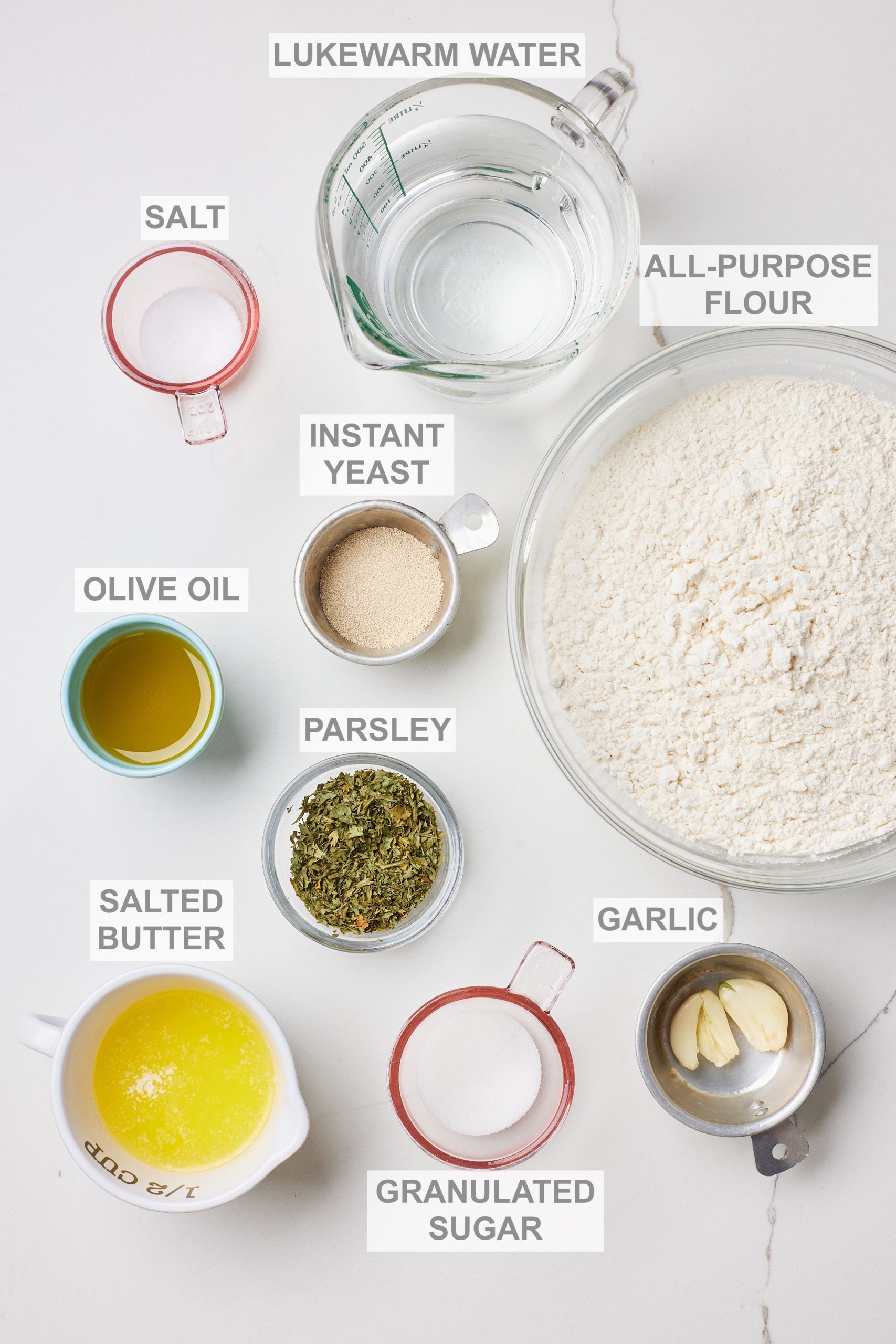 Garlic Breadsticks Recipe ingredients