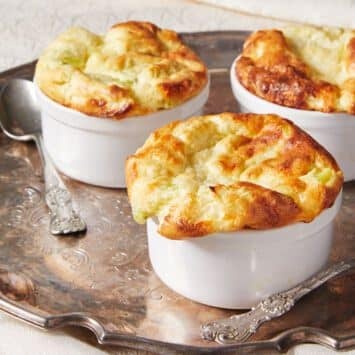 Golden Savory Leek and Gruyere Soufflé