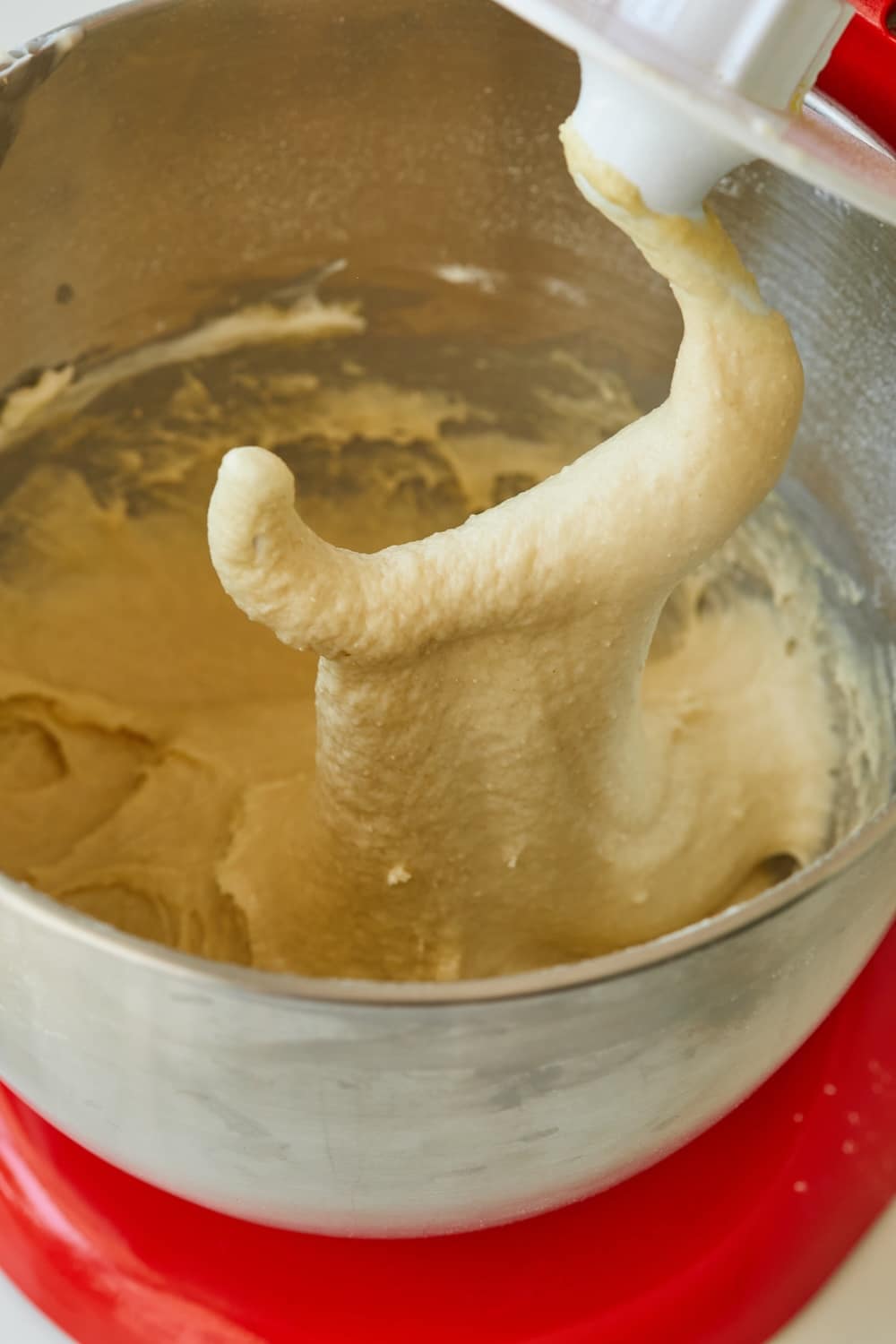 Mix the dough for Italian Easter Bread in a stand mixer. 