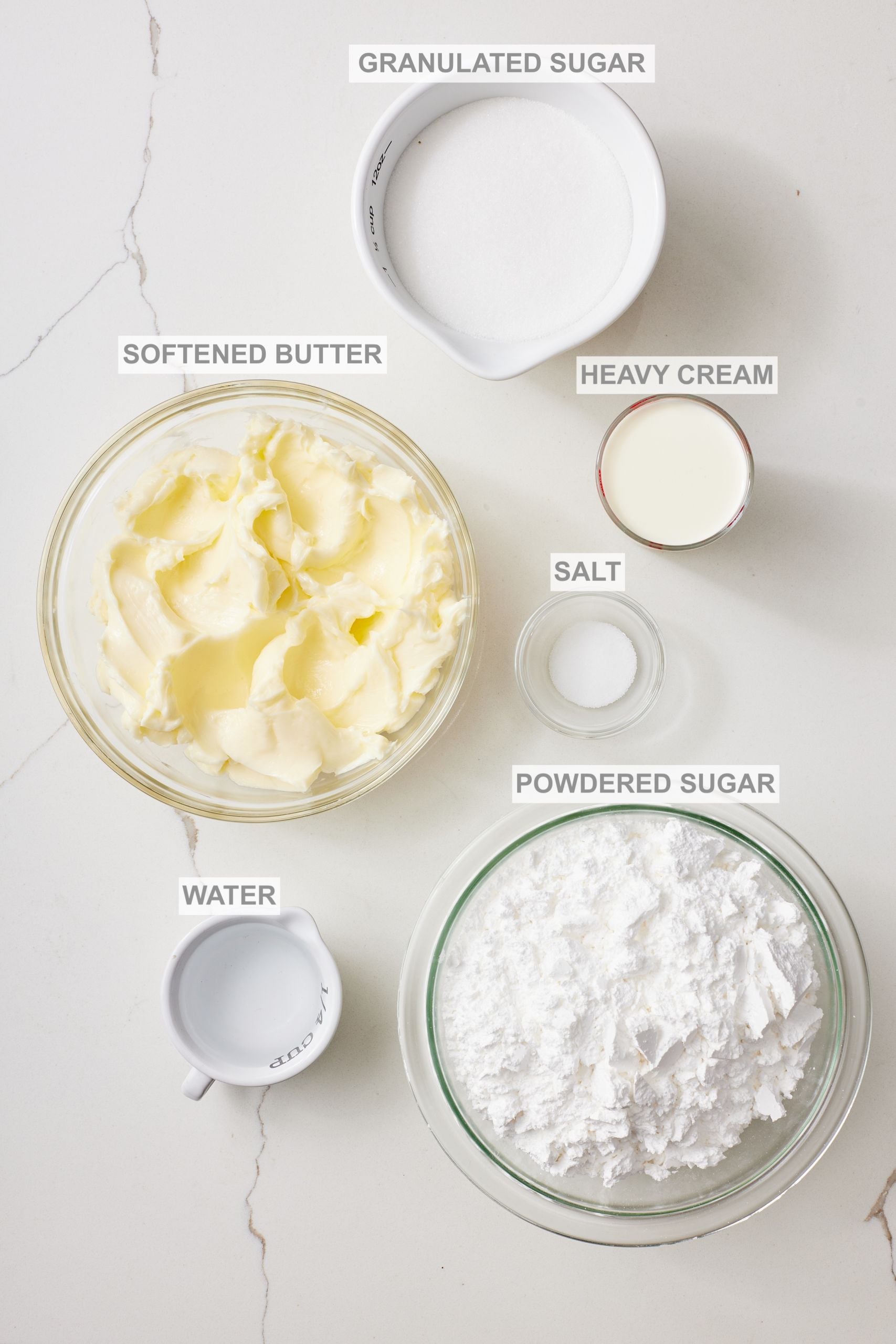 Salted Caramel Frosting ingredients 