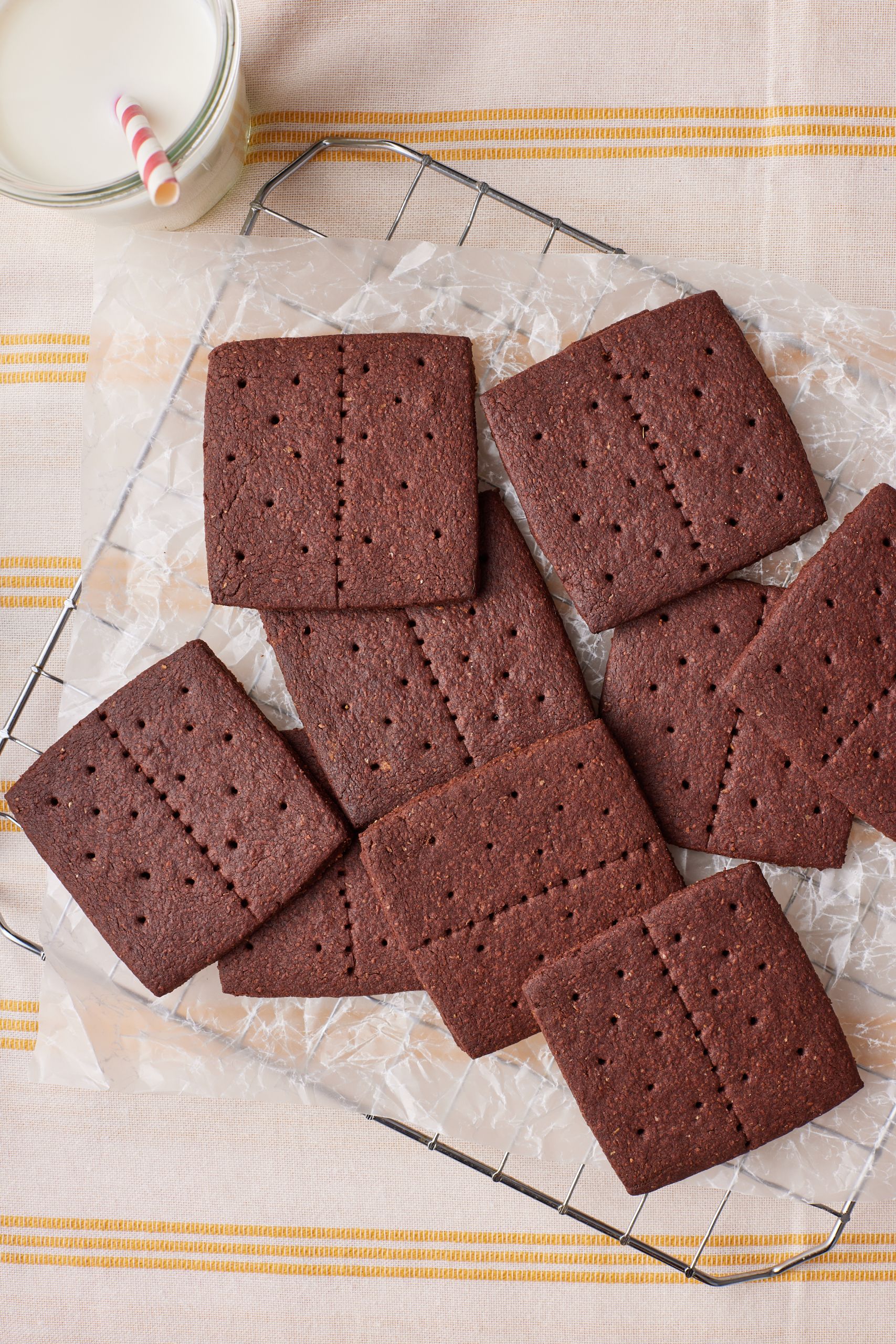 Chocolate Graham crackers o the cooling rack