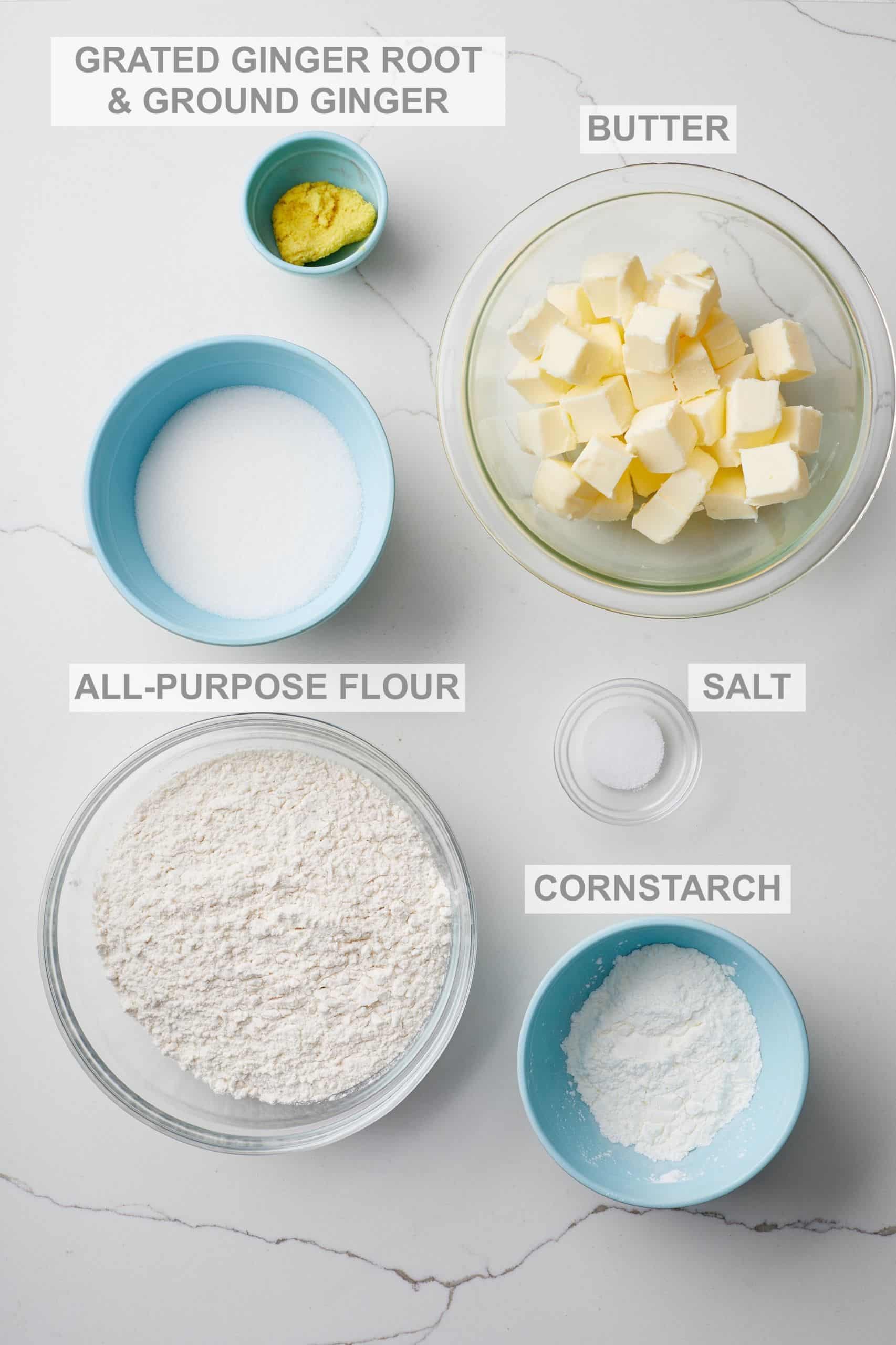 Ginger Shortbread Cookies ingredients