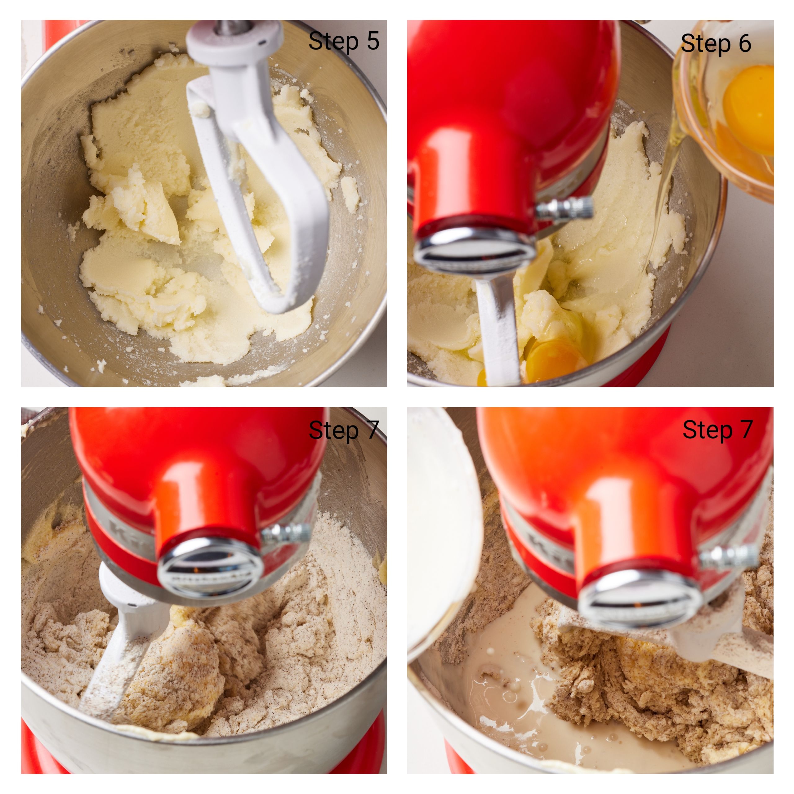 Making the cake: Cream butter and sugar until light and fluffy. Then add in the eggs one at a time until evenly mixed. Combine wet and dry ingredients until all of the ingredients are just combined.