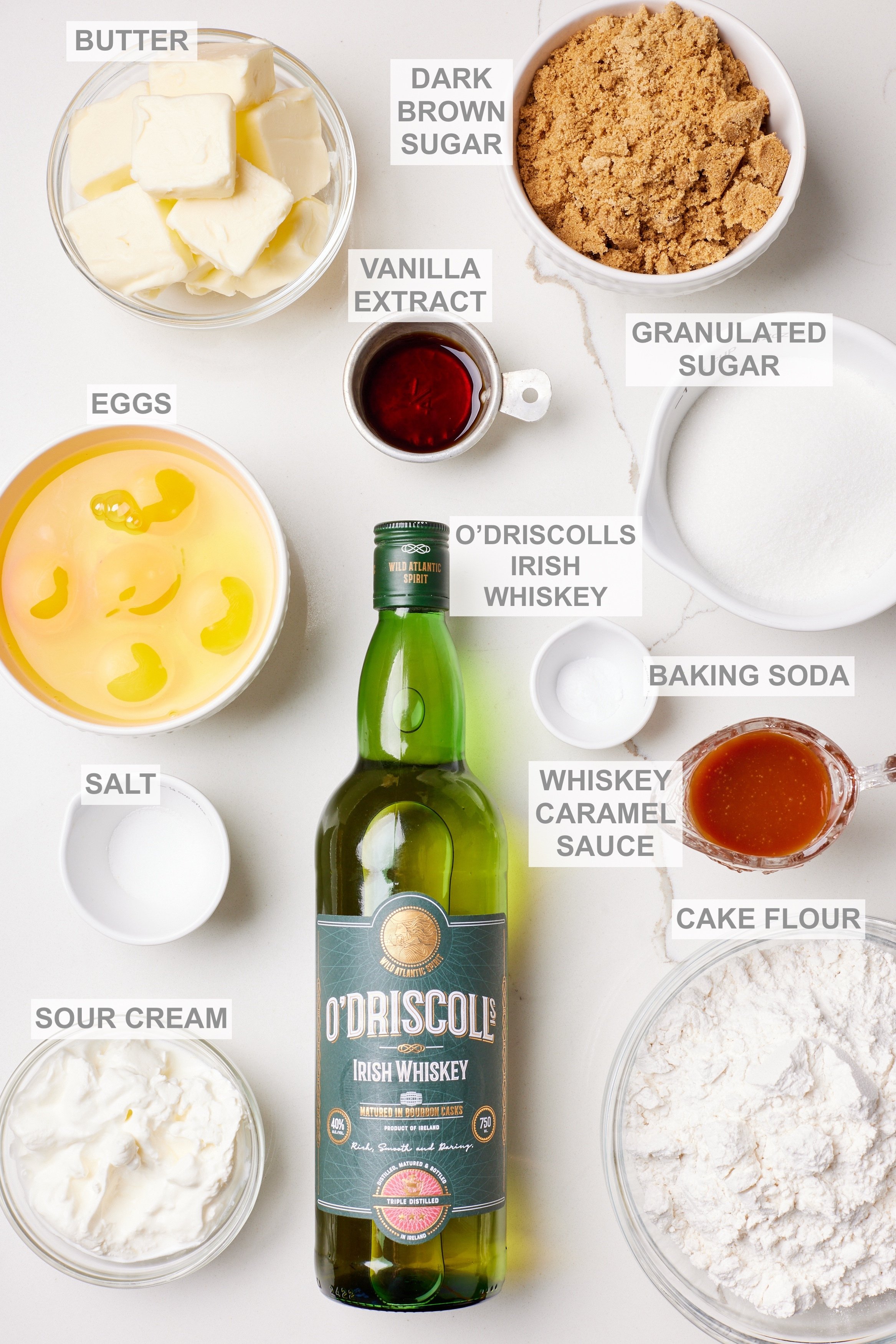 Whiskey Cake With Whiskey Caramel Sauce ingredients