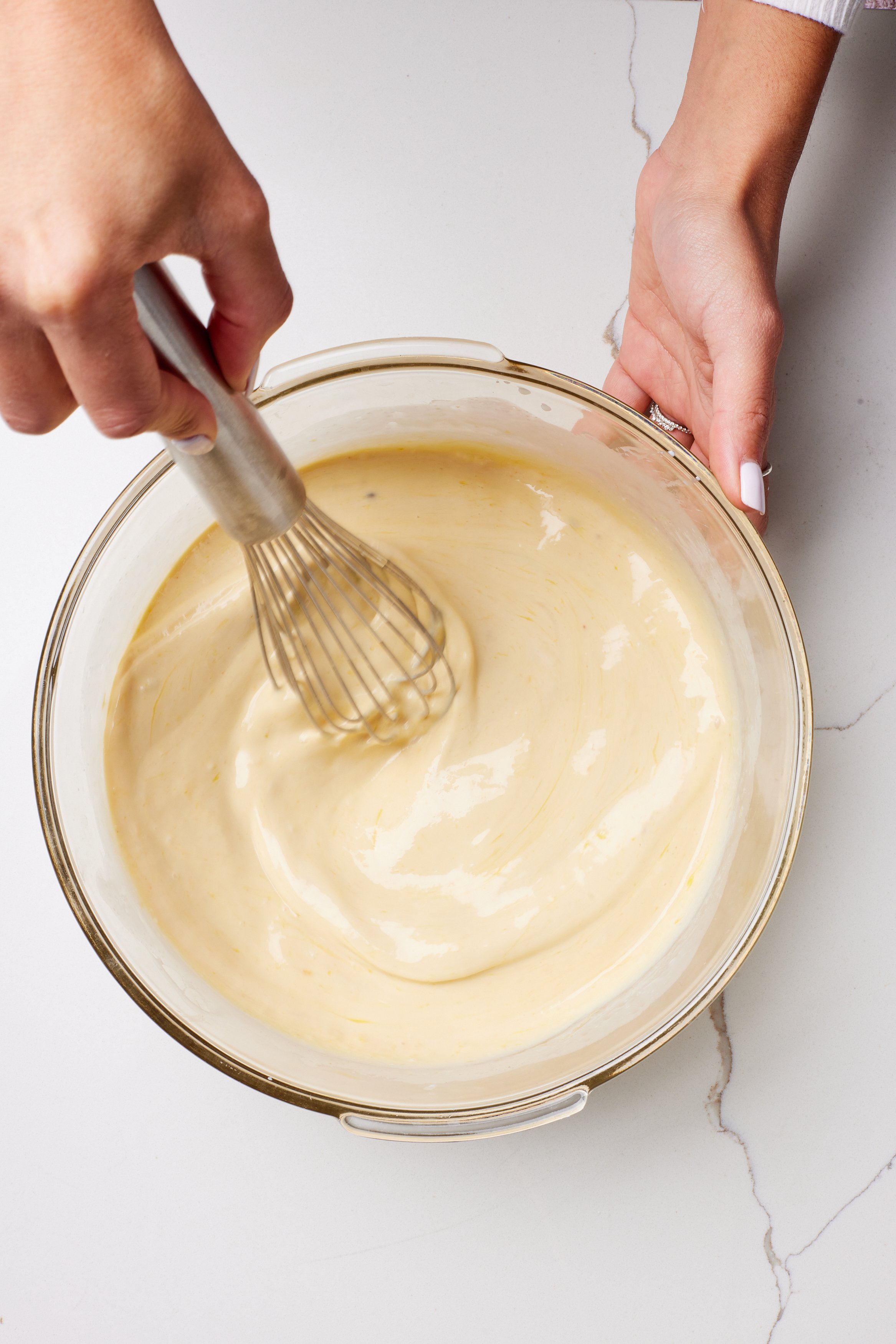 Whisk the ingredients together in a large bowl to make the custard