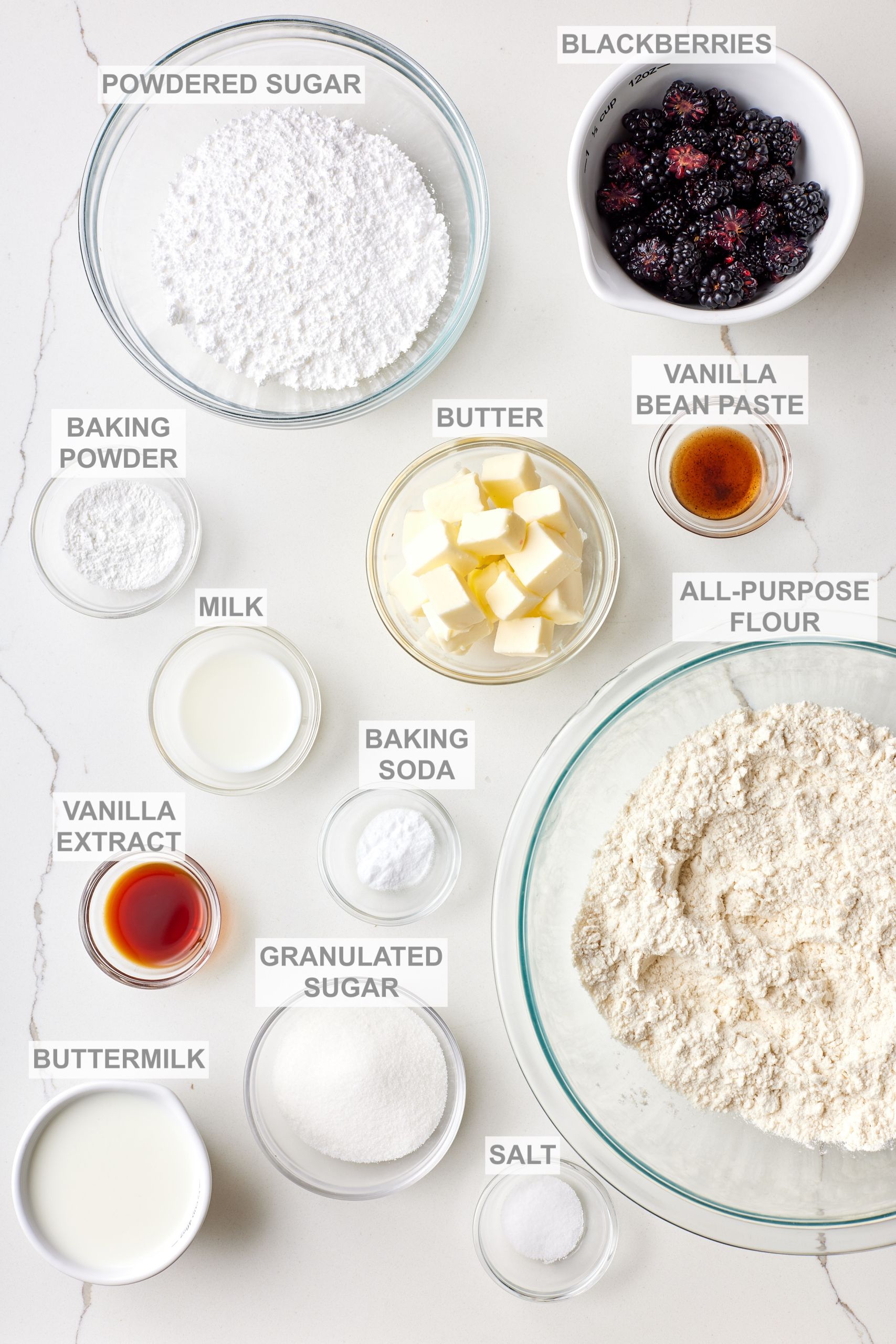 Blackberry Scones ingredients 