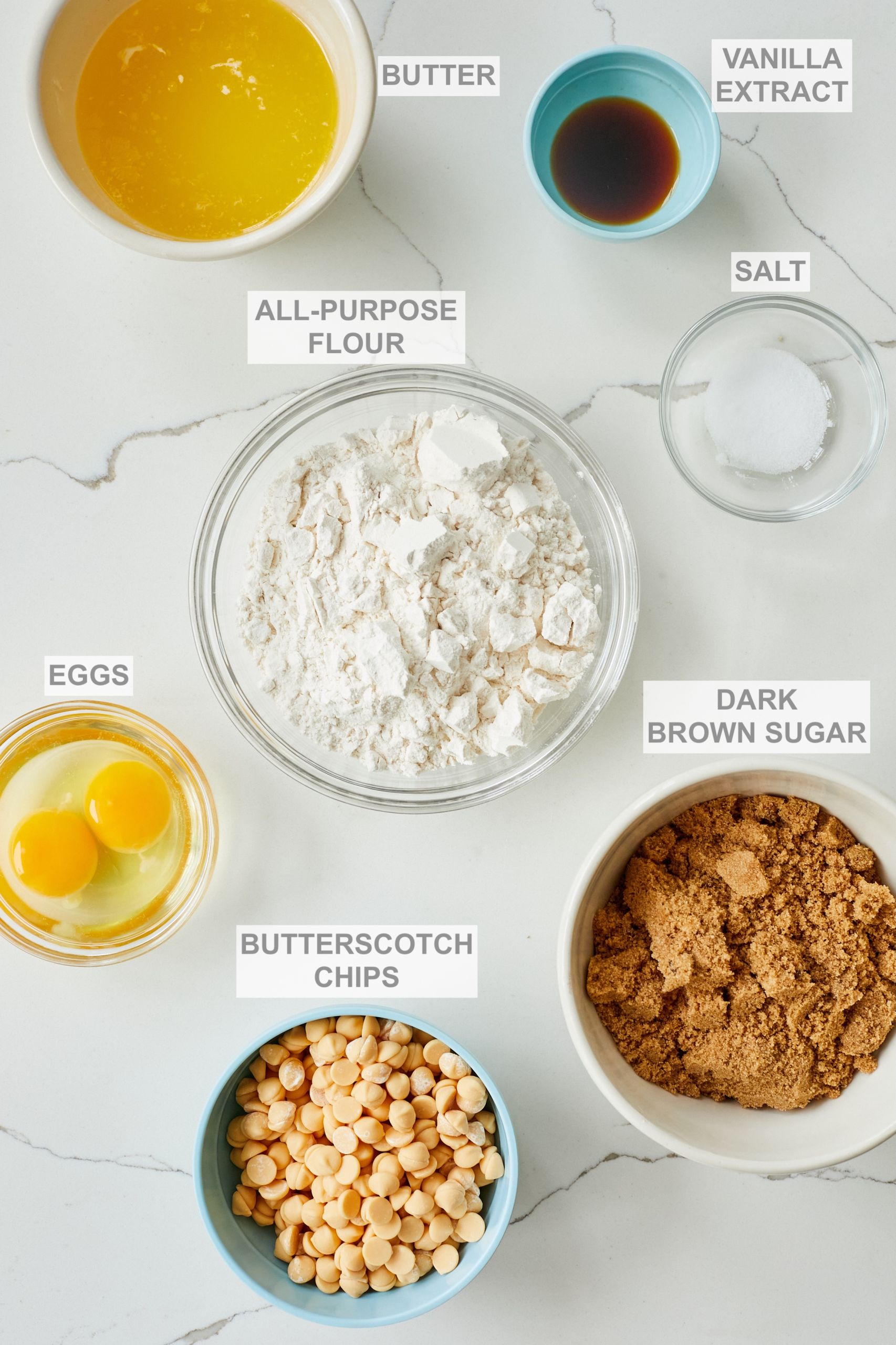 Butterscotch Brownies blondie batter ingredients 