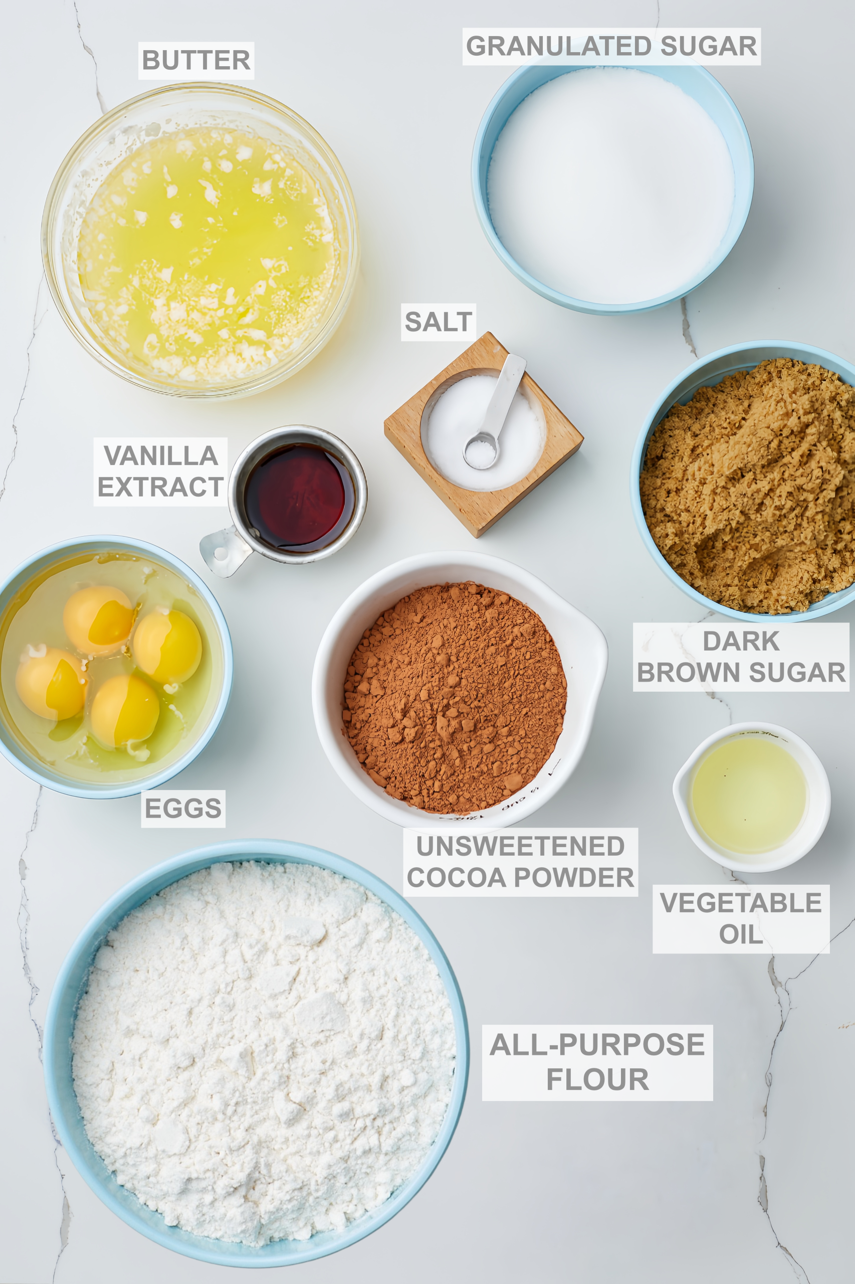Butterscotch Brownies ingredients-brownie batter ingredients