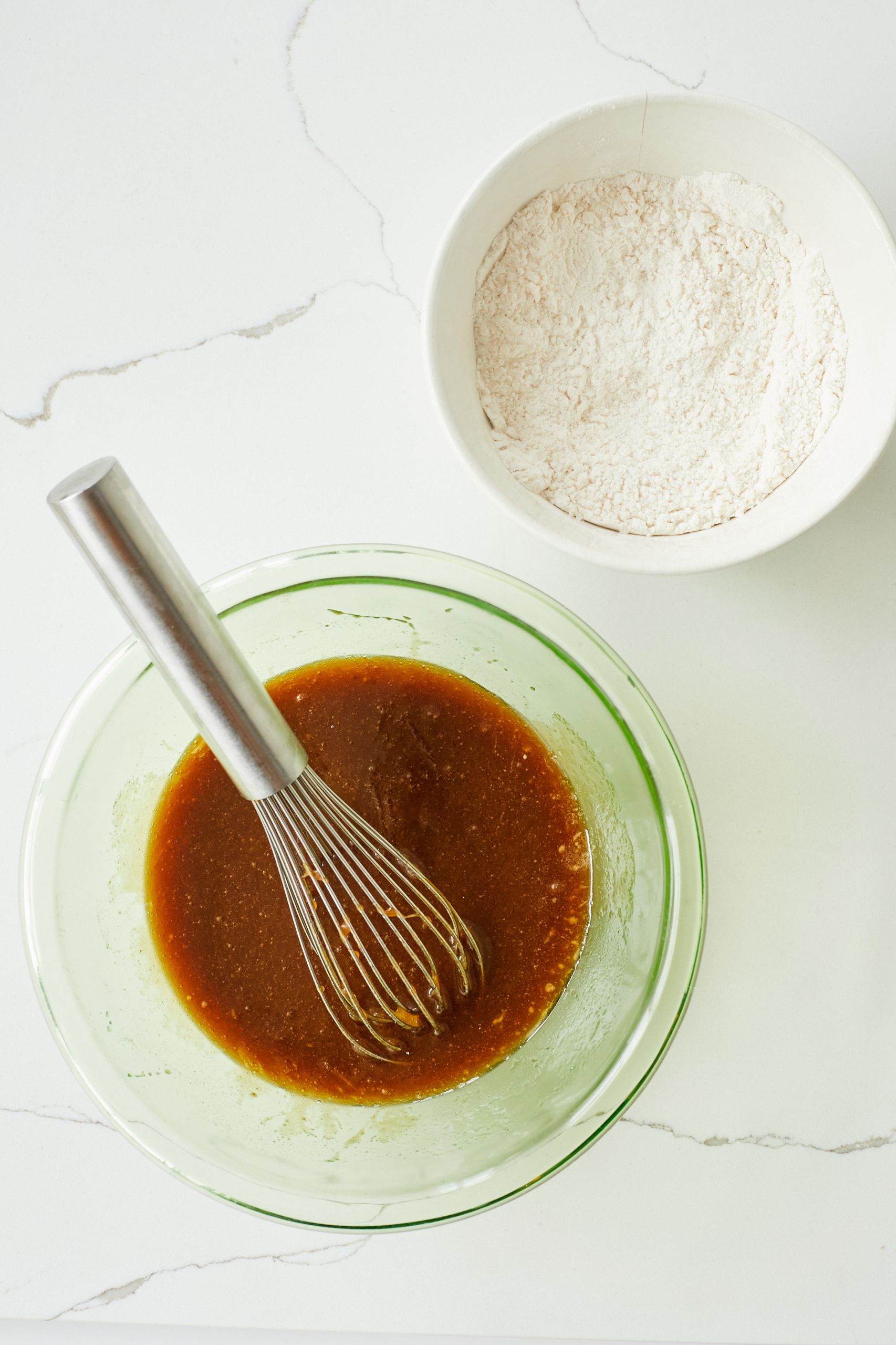 Mix wet ingredients for the blondie batter. 
