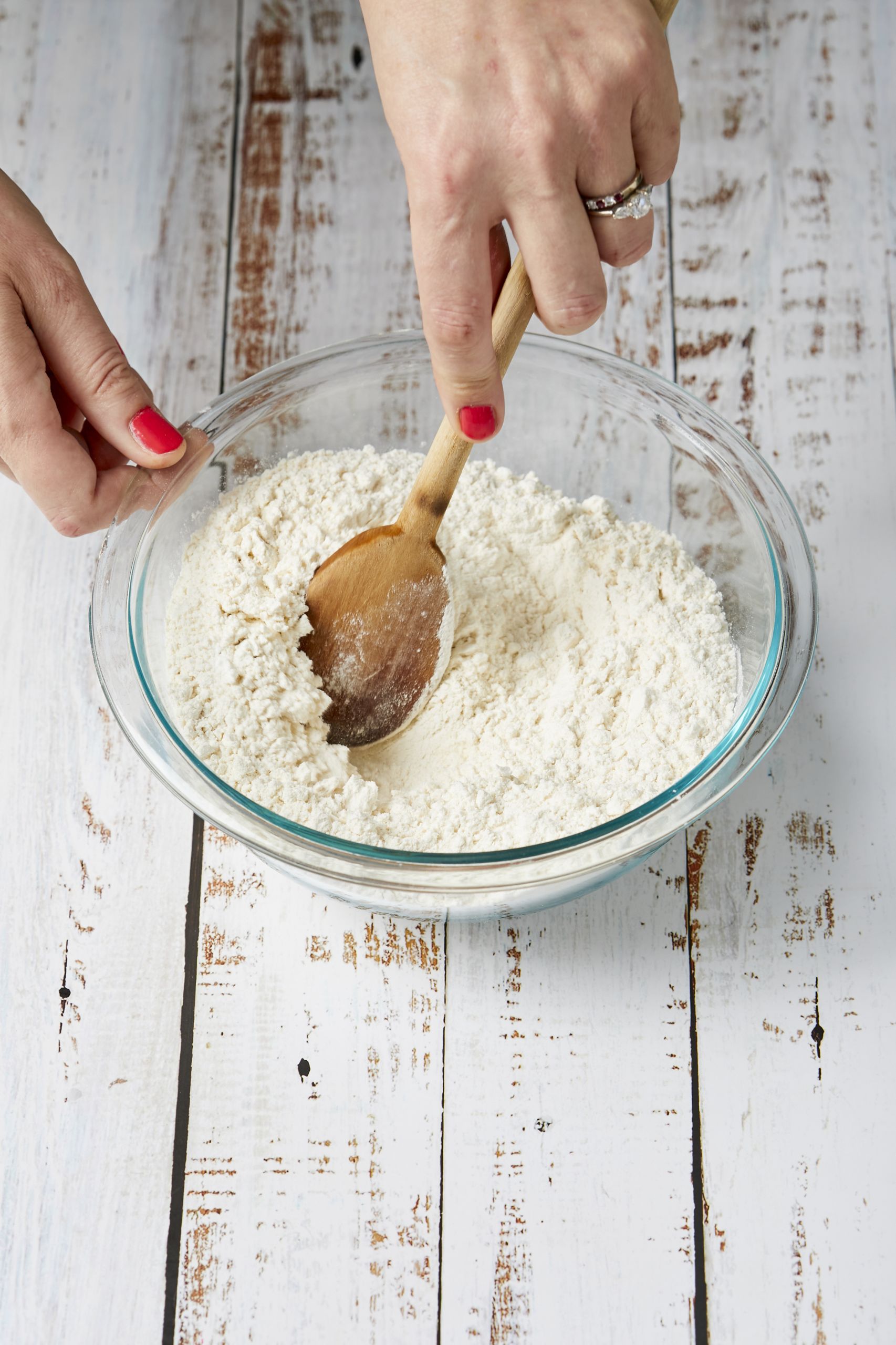 Step-by-step instructions on how to make Chocolate Chip Cookie Ice Cream Sandwich: mix dry ingredients for cookies. 
