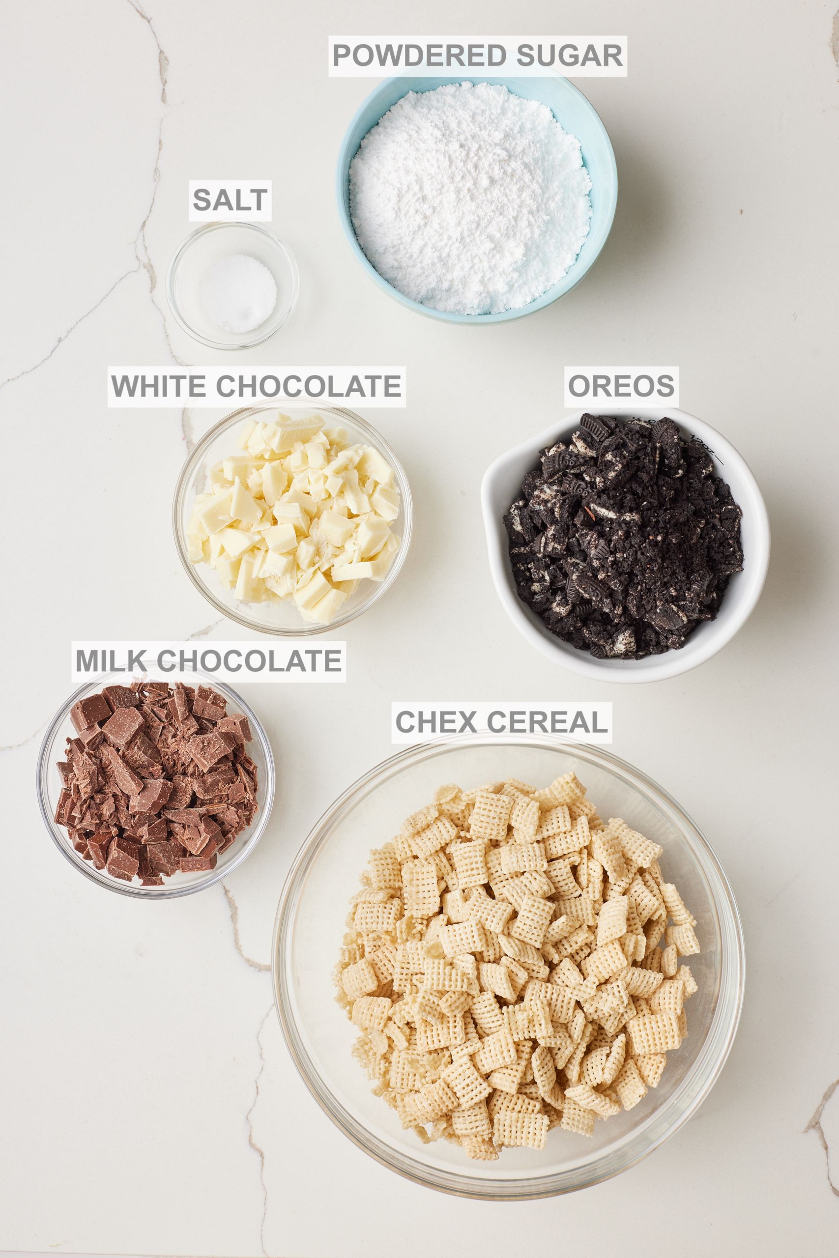Cookies and cream muddy buddies1 Cookies and Cream Muddy Buddies ingredients