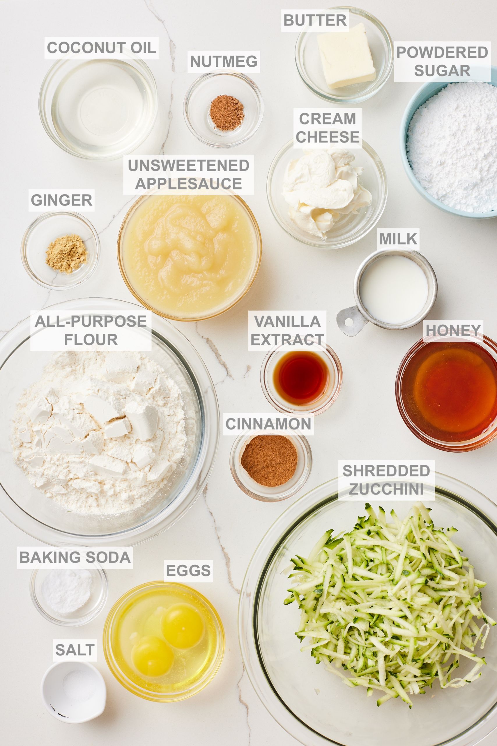 Zucchini Apple Bread ingredients