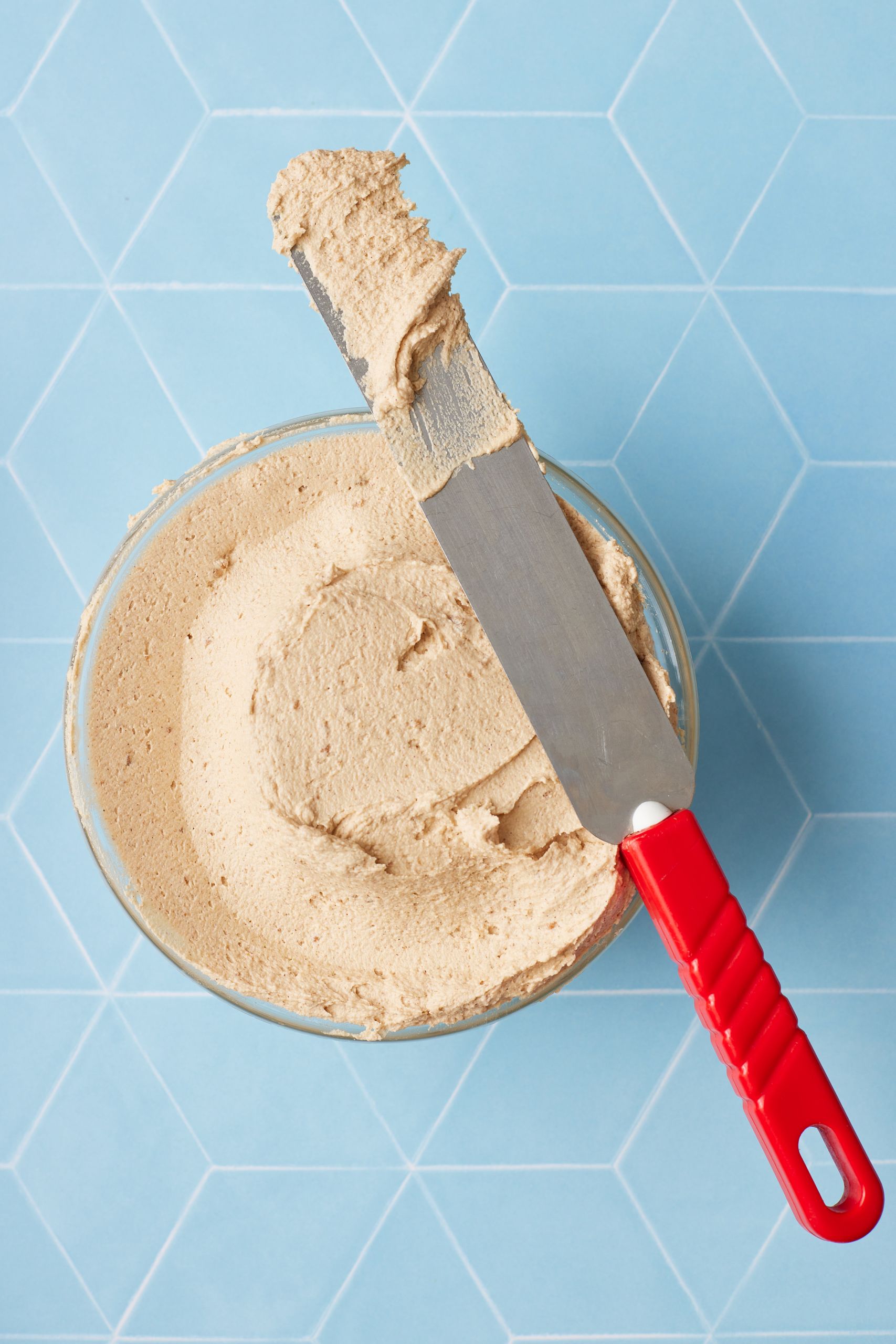 Biscoff buttercream with an offset spatula