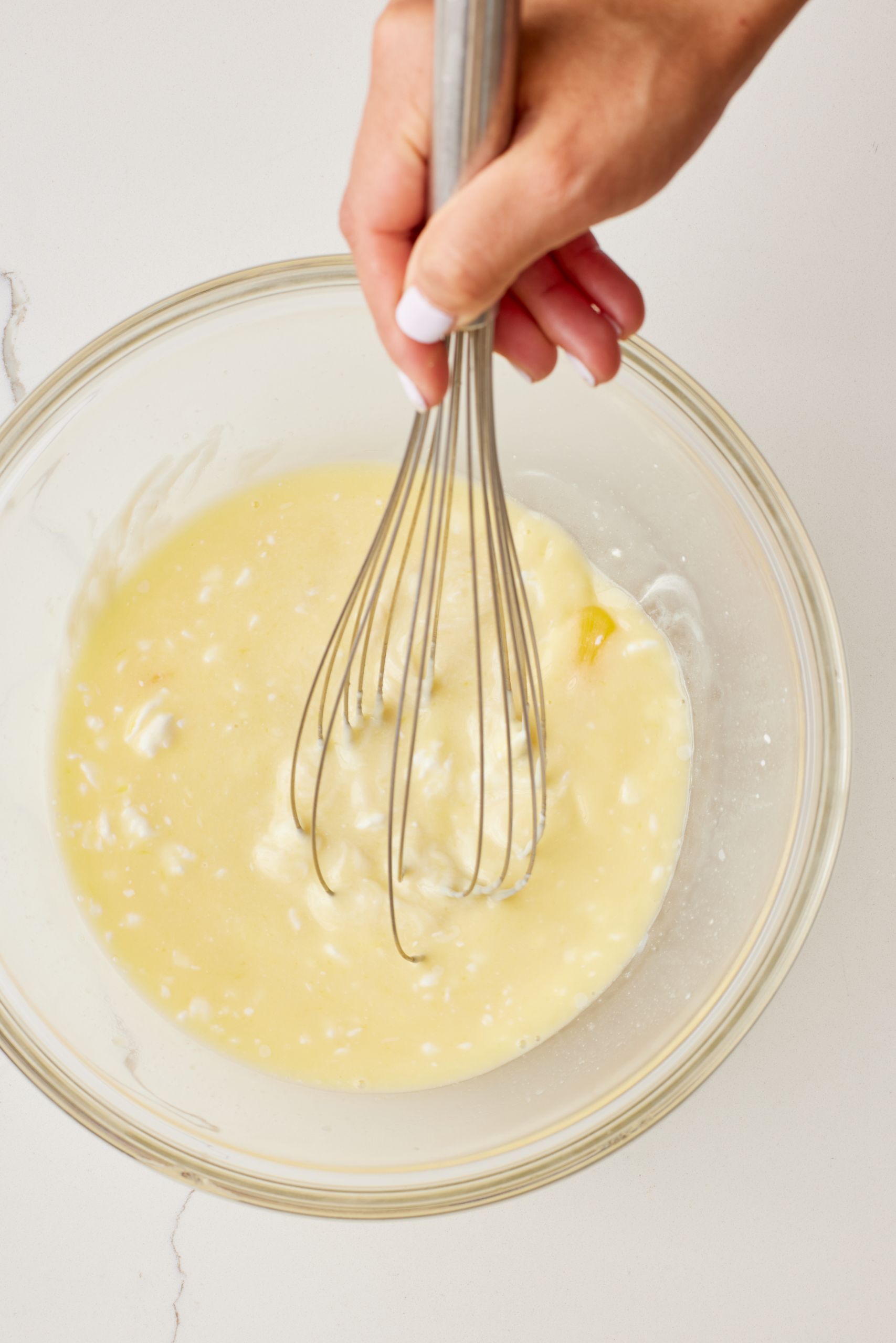 mix the custard filling in a bowl until smooth. 