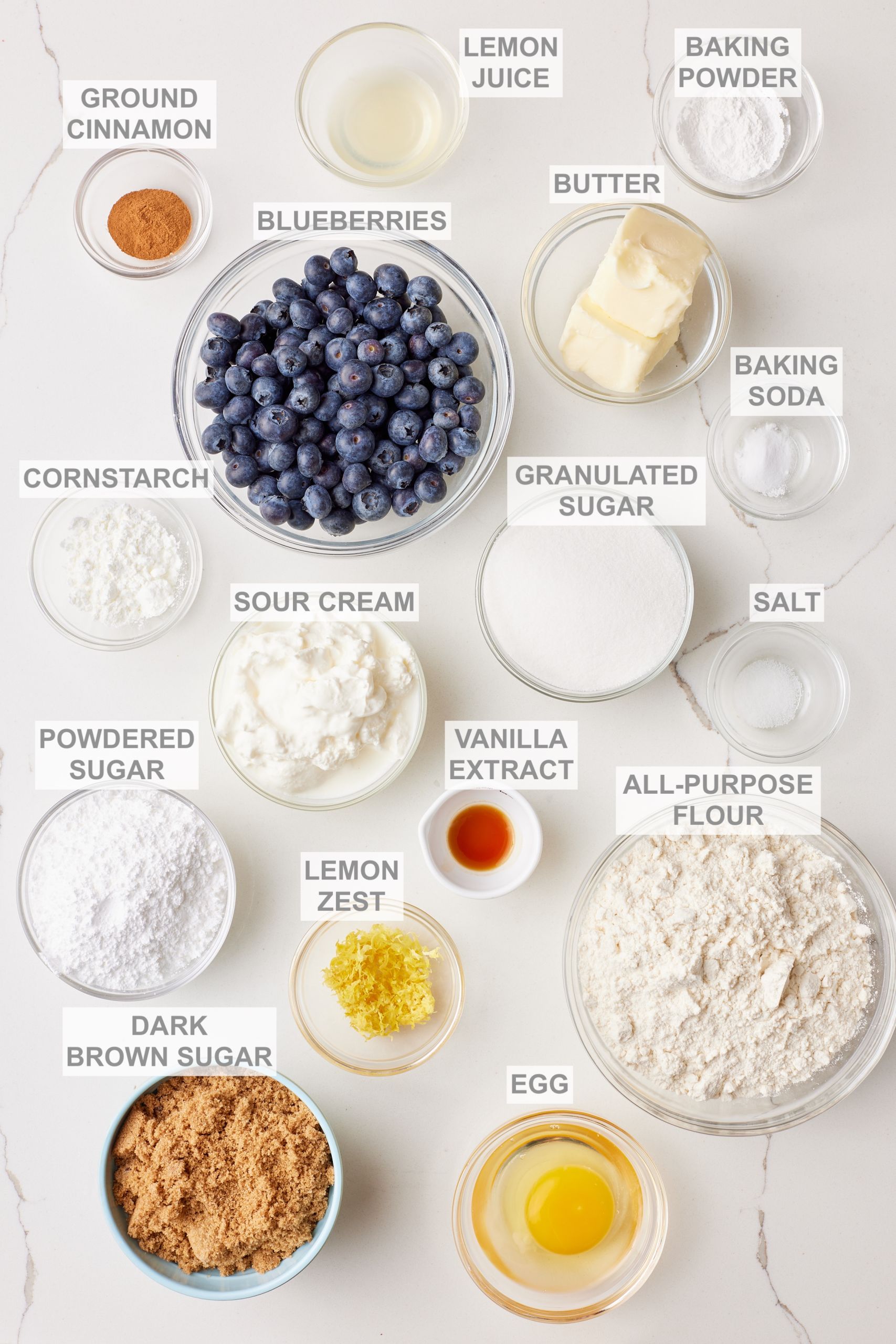 Blueberry Sour Cream Coffee Cake ingredients