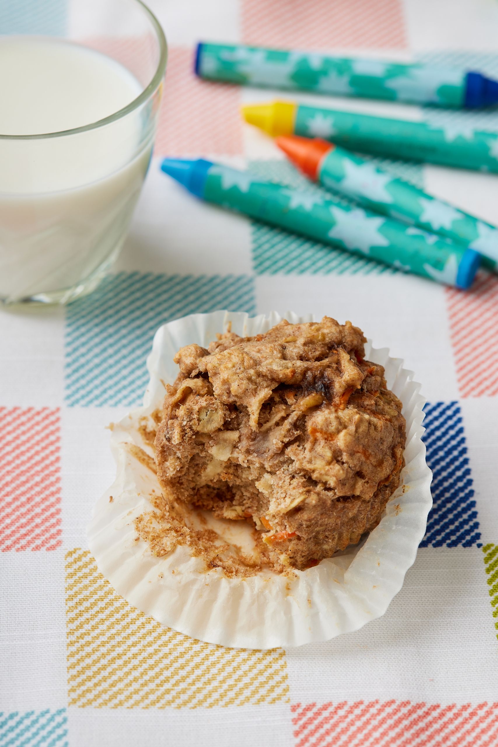 A close-up shot at a muffin shows the most inside. 