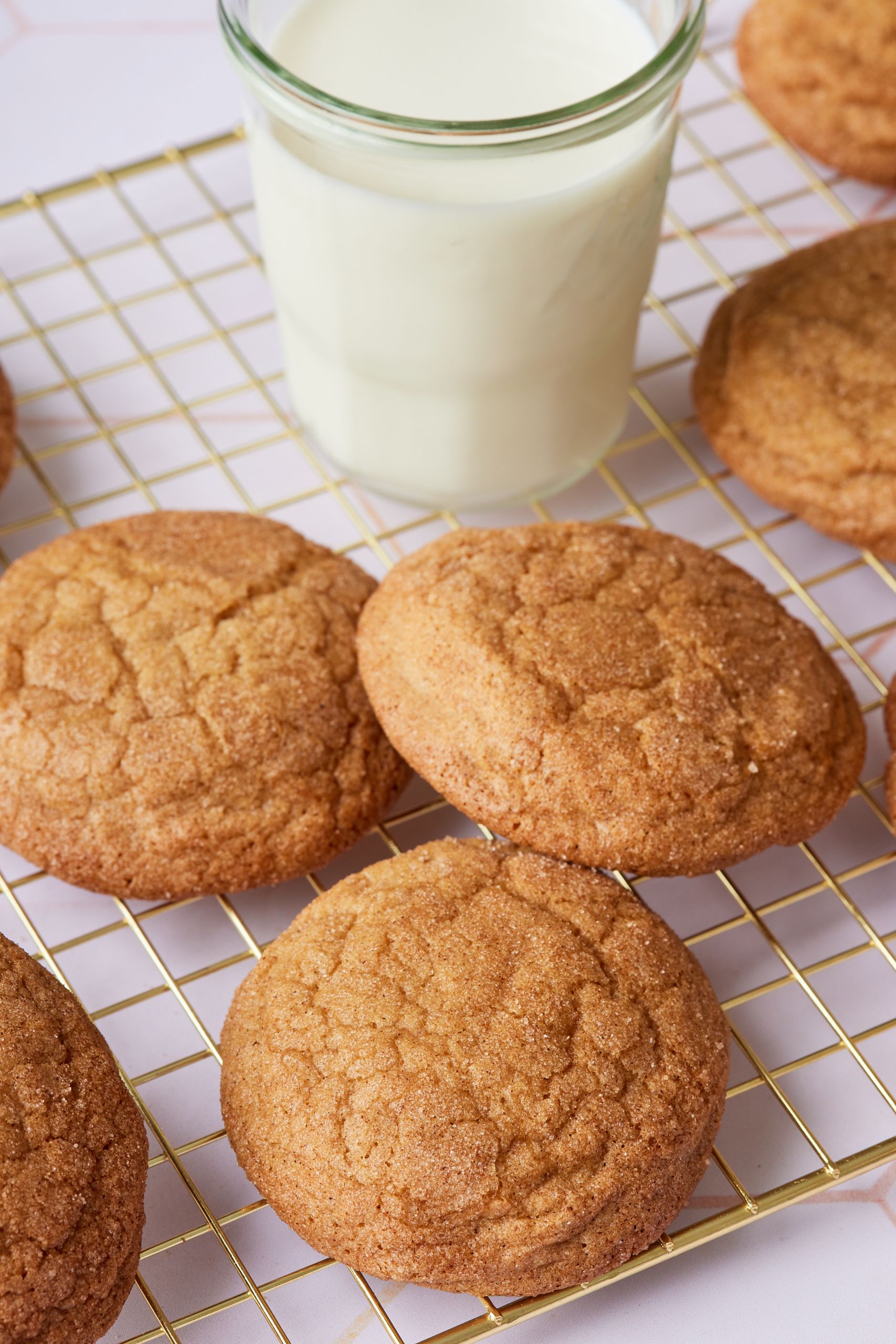 Golden Applesauce Cookies served with milk. 