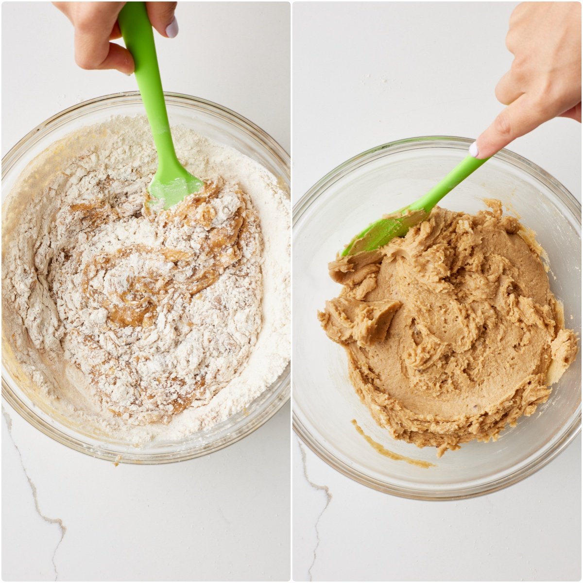 Fold in the flour mixture, then chill the dough for at least two hours, until firm enough to scoop.