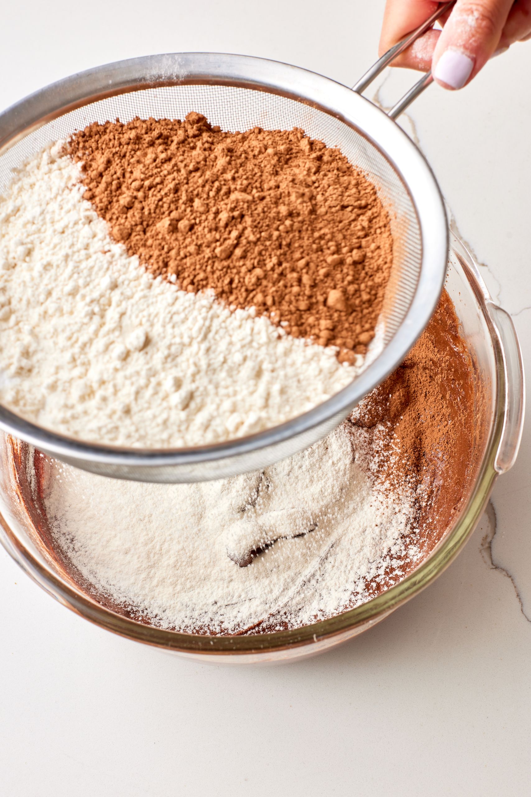 Sift in dry ingredients. 