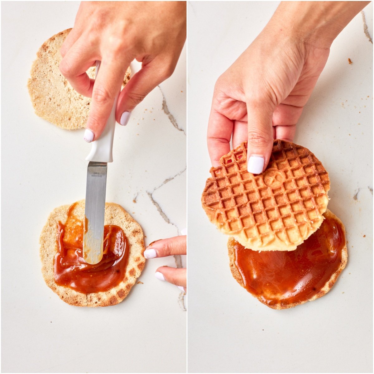 Add caramel filling