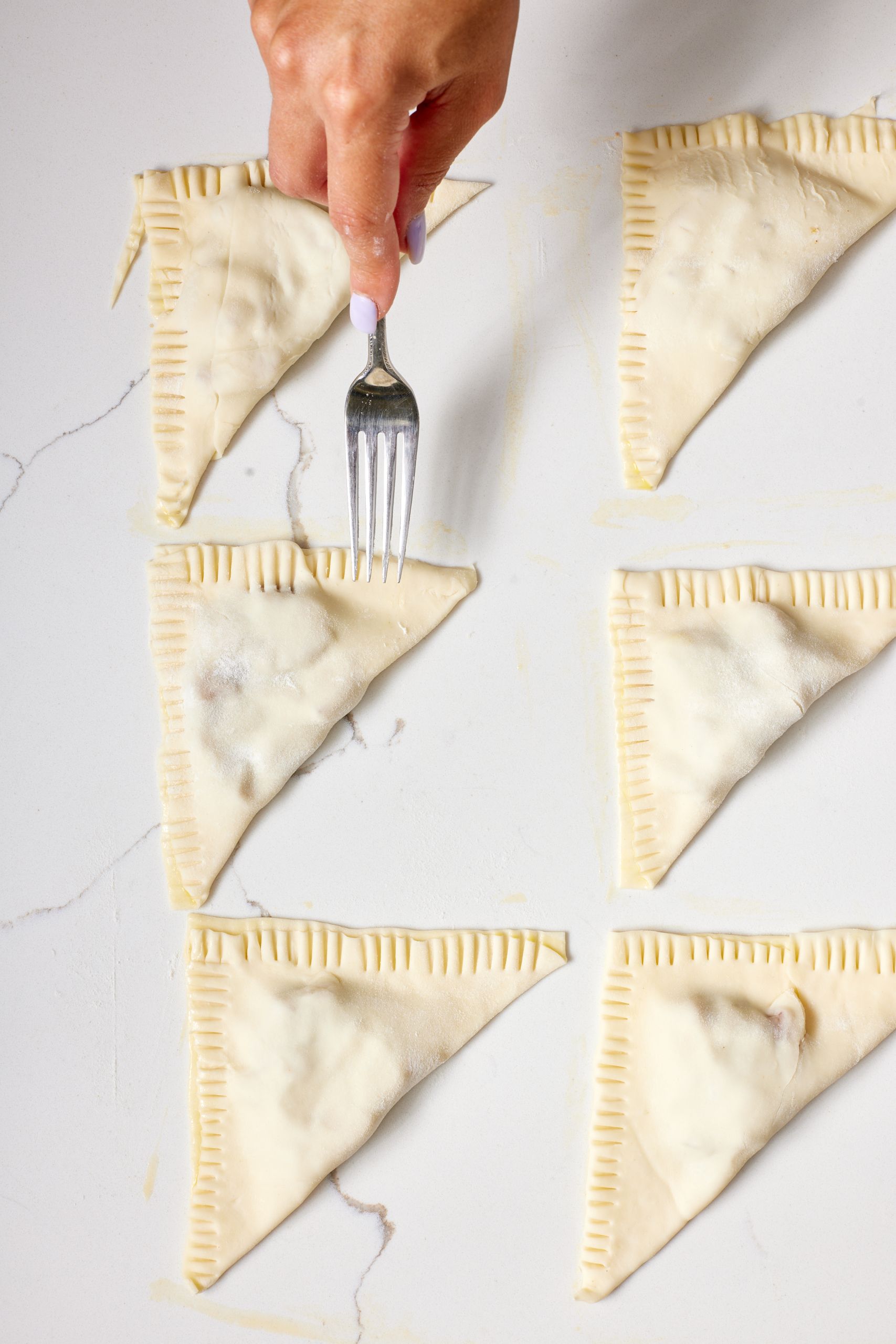 Seal edges with fork.