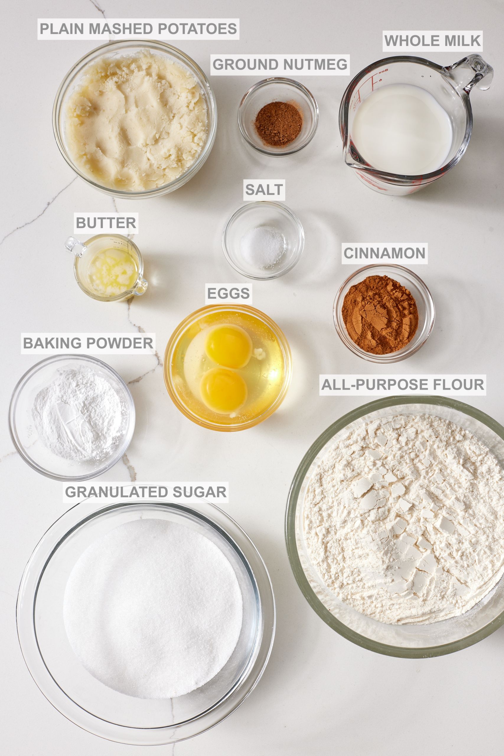 Potato Donut Recipe ingredients