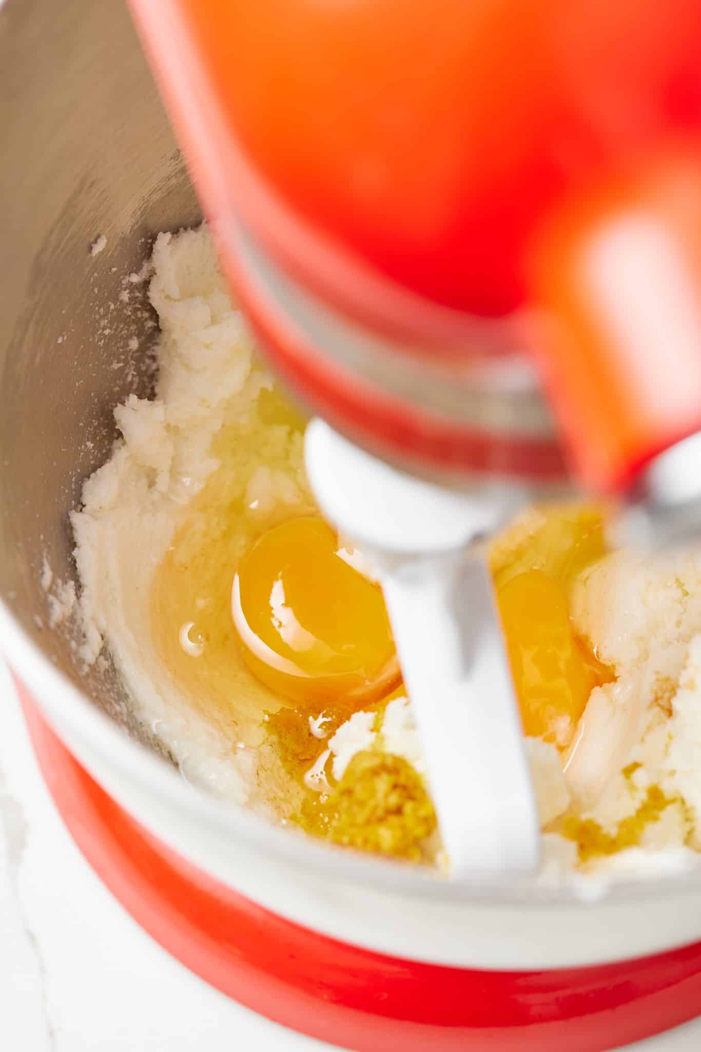 Add eggs and other ingredients. 