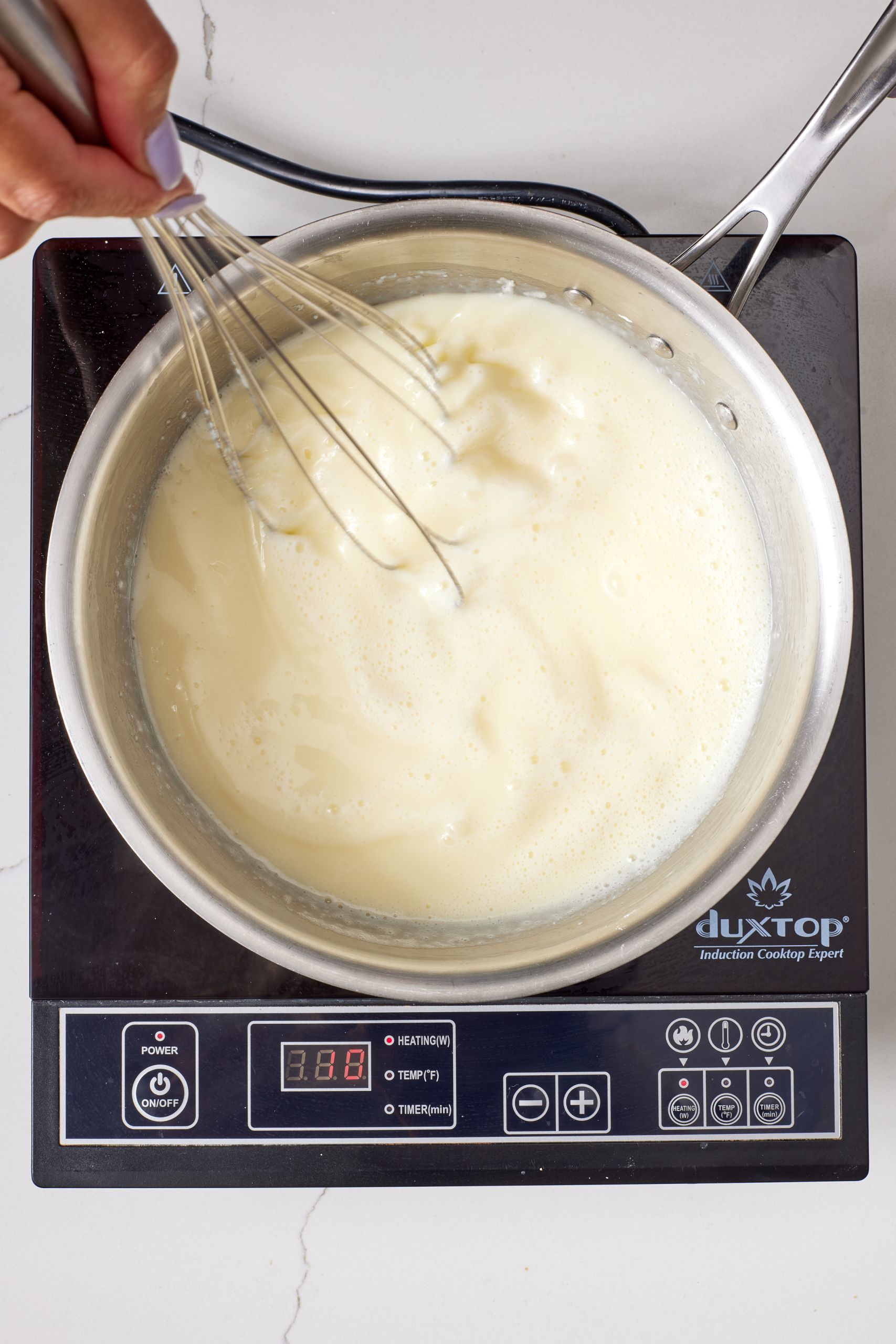 Sugar Cream Pie3 Heat the filling in a sauce pan to a simmer, whisking constantly.