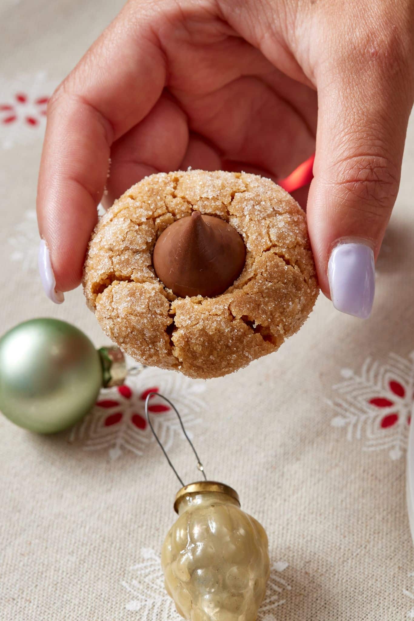 One Peanut butter blossom cookie. 