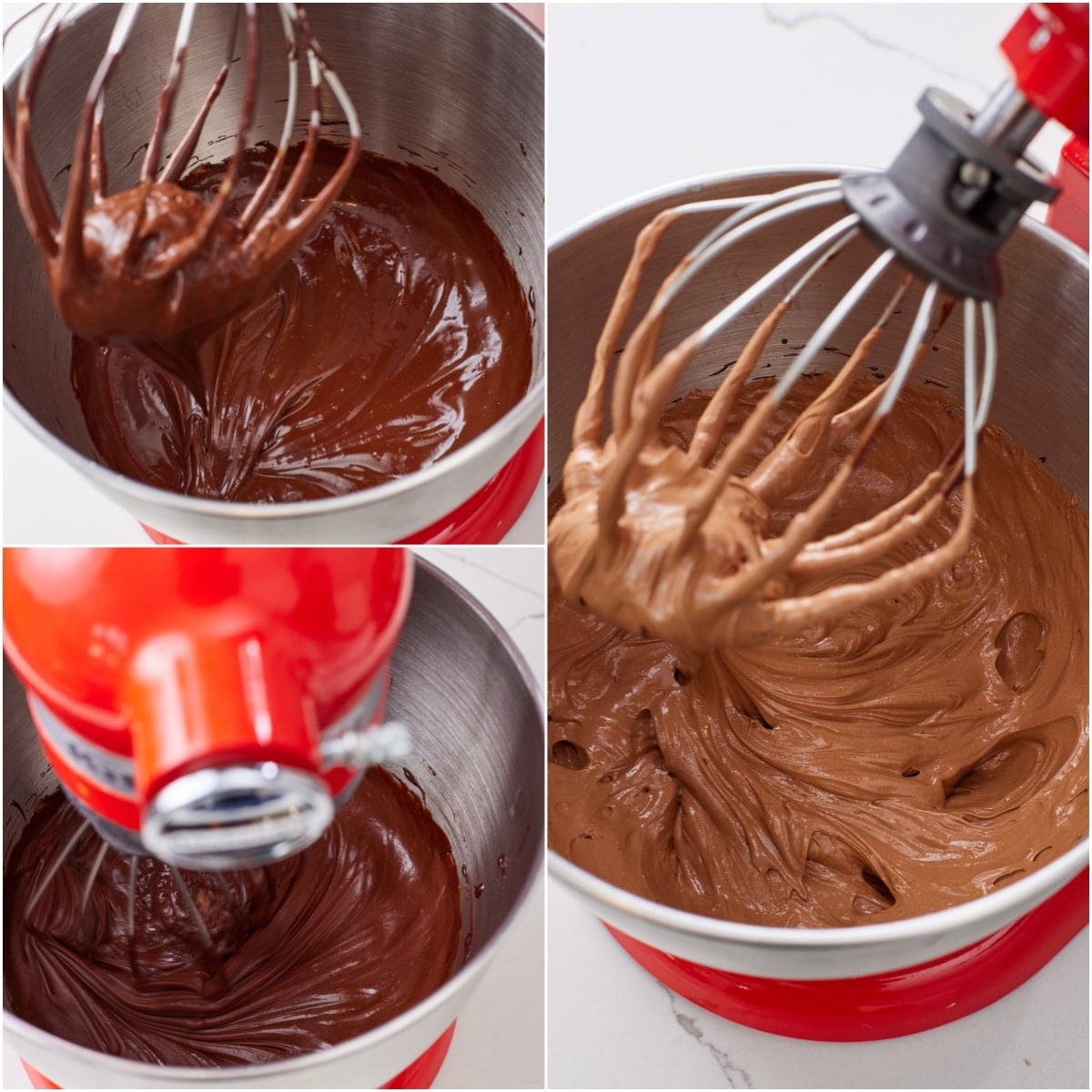 Whisk the chocolate mixture until light and fluffy.