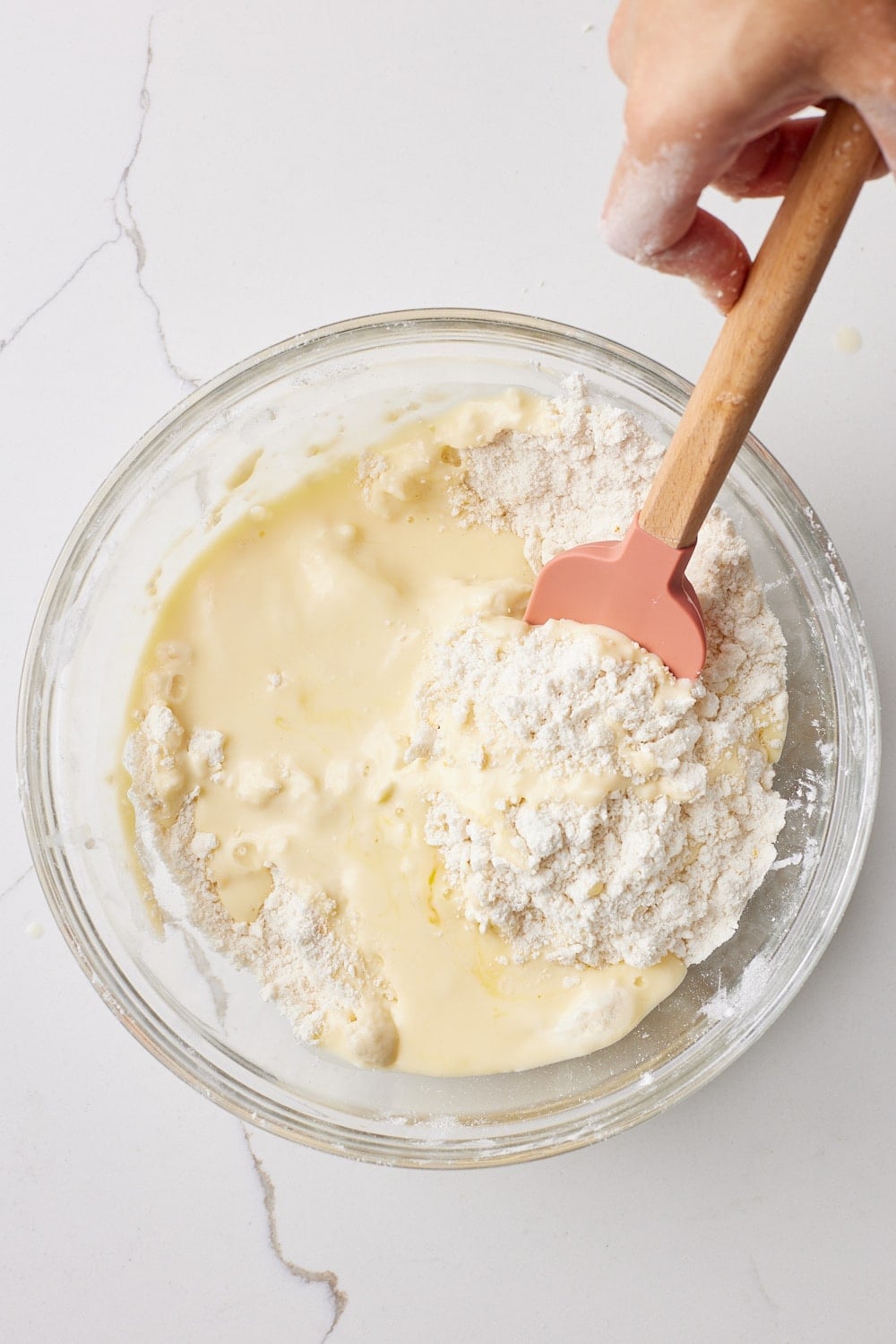 Irish Soda Bread Scones3 Add wet ingredients into the flour mixture.