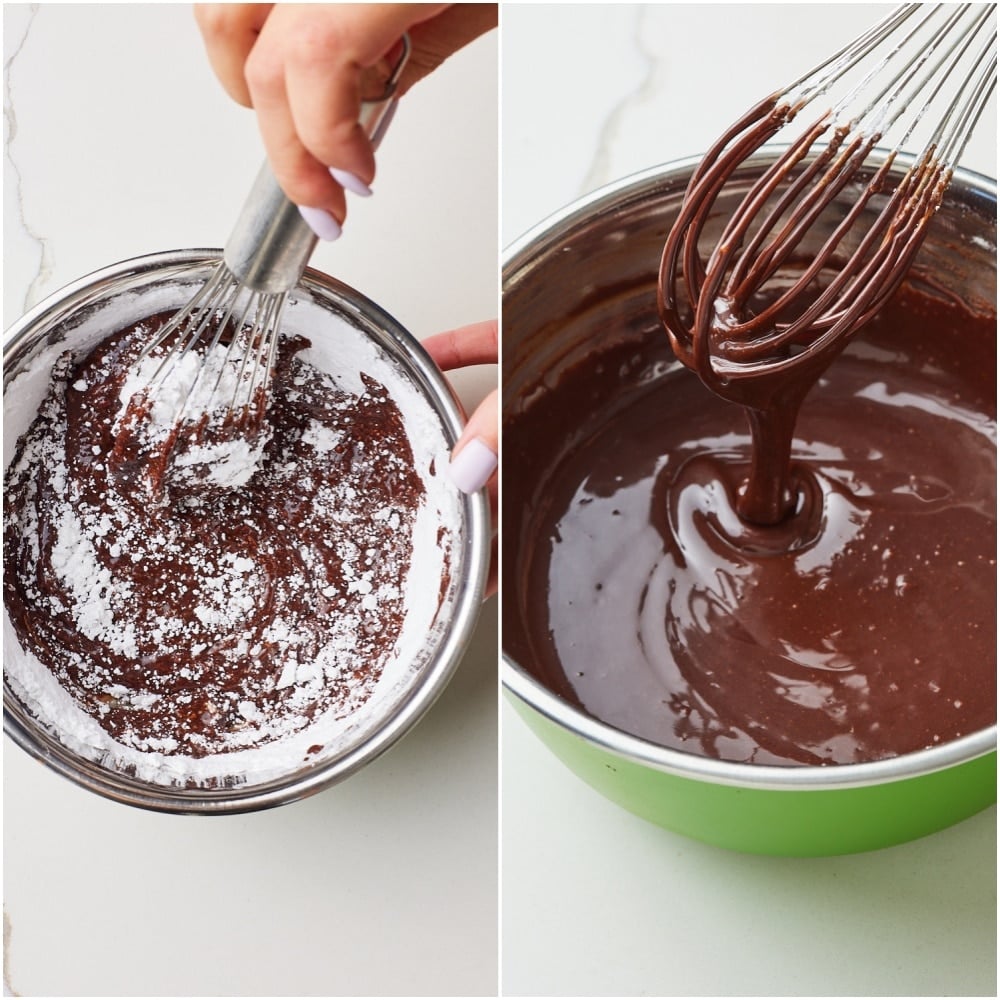 Add the powdered sugar and vanilla extract and whisk until smooth.