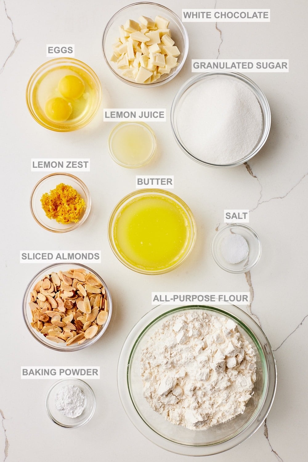 Lemon Biscotti ingredients