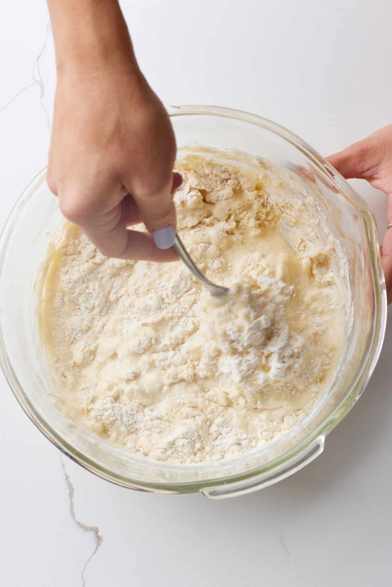 Mix lemon pancakes dry ingredients together. 