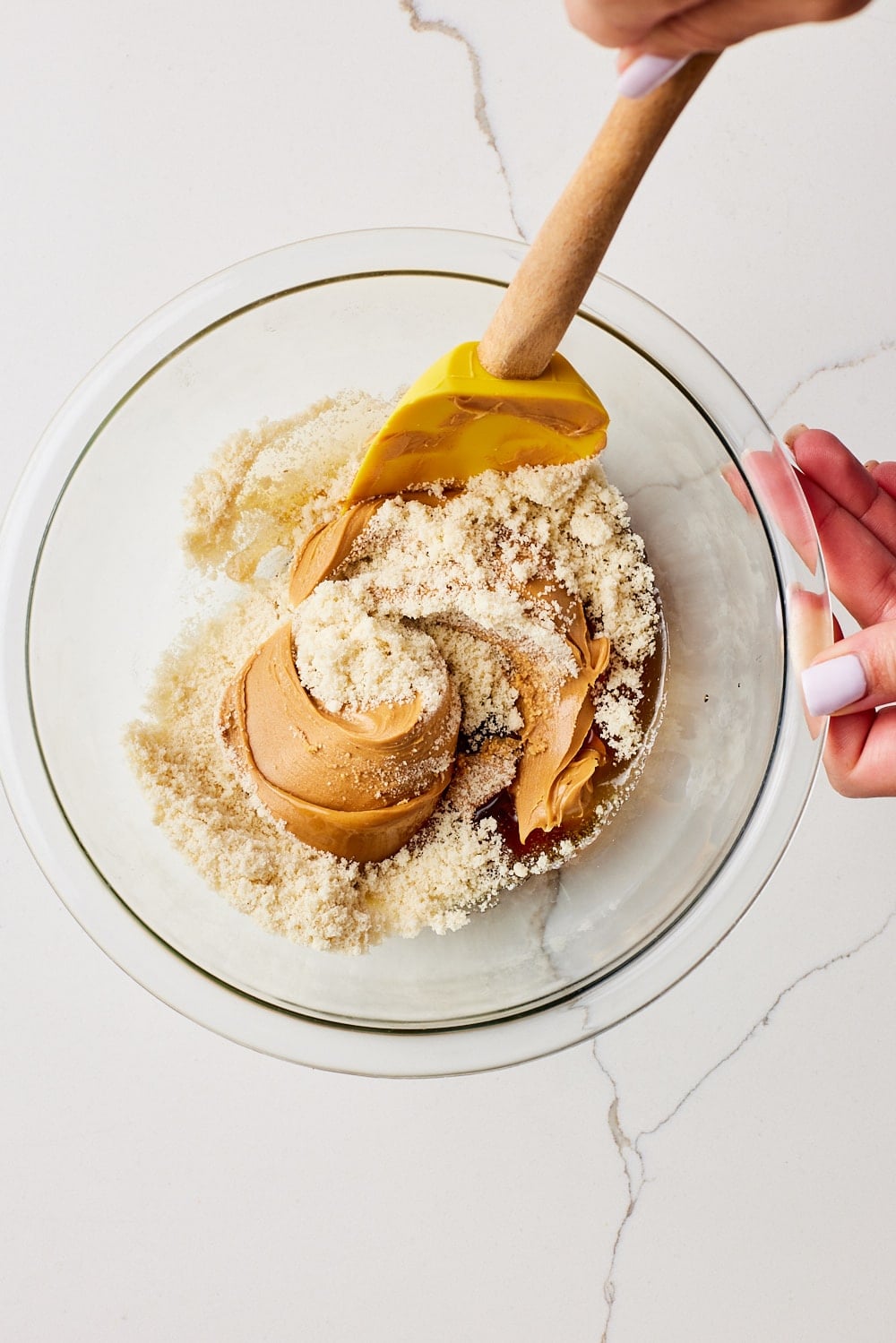 Peanut butter eggs2 Mix fillings of Peanut Butter Eggs in a bowl.