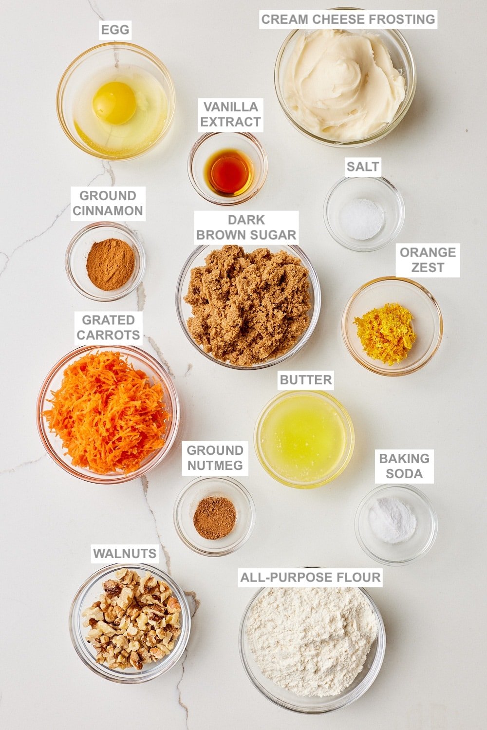 Small Carrot Cake Recipe1 Small Carrot Cake ingredients.