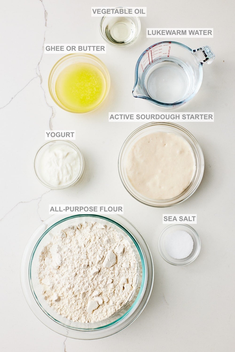 Sourdough Naan ingredients