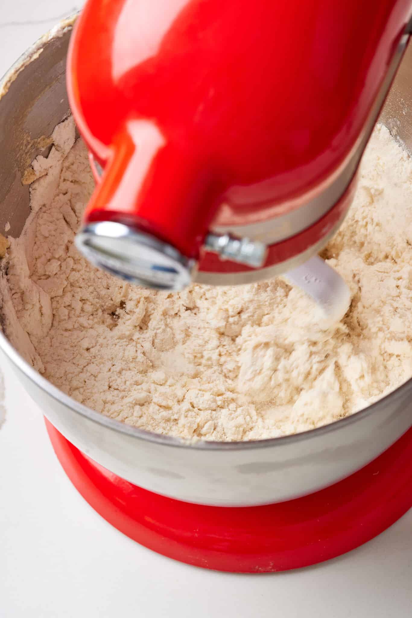 Chocolate Chip Pound Cake4 Add flour and mix.