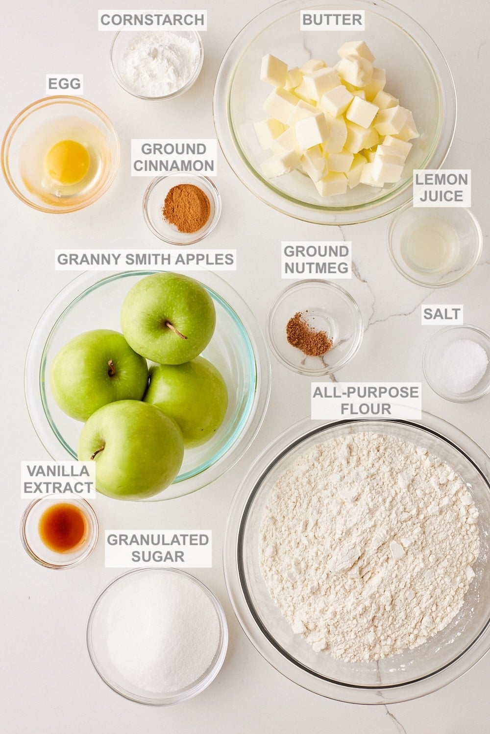 Apple Crumble Bar ingredients. 
