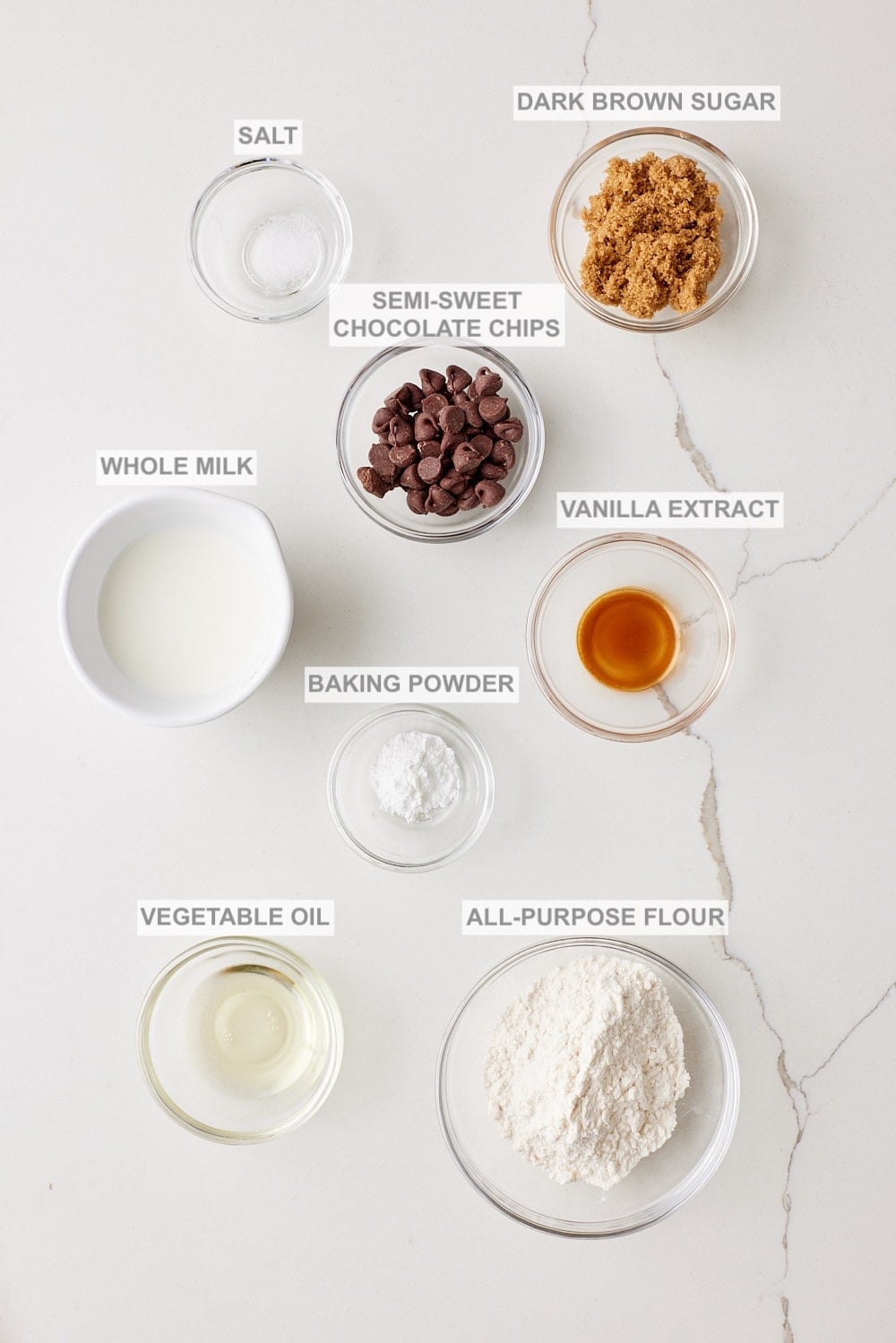 Chocolate Chip Mug Cake ingredients