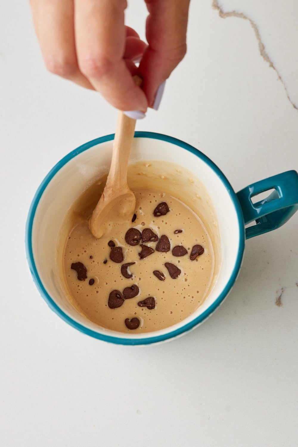 Fold in chocolate chips. 