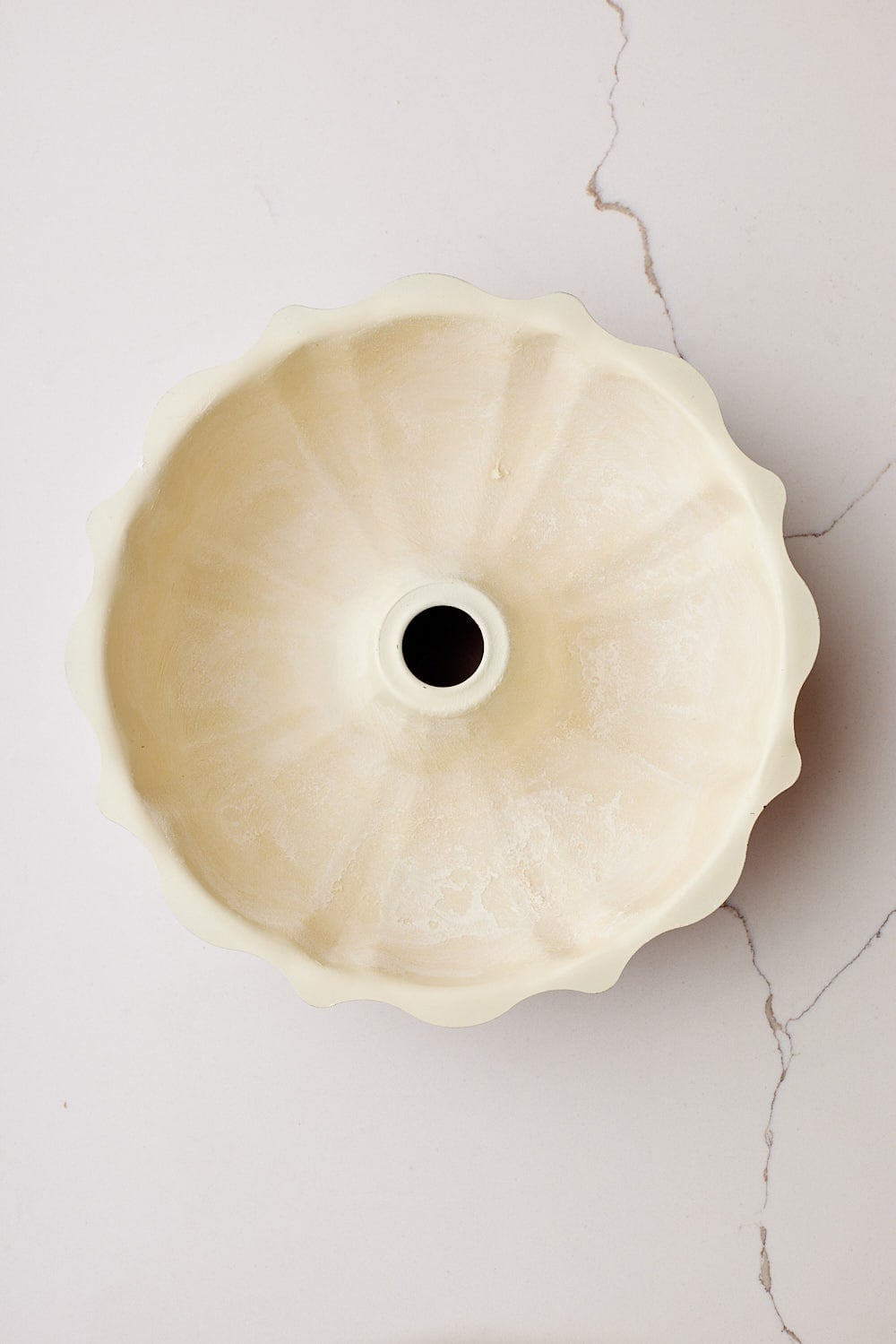 Hot Milk Cake2 A generously-buttered and floured bundt cake pan for Hot Milk Cake.