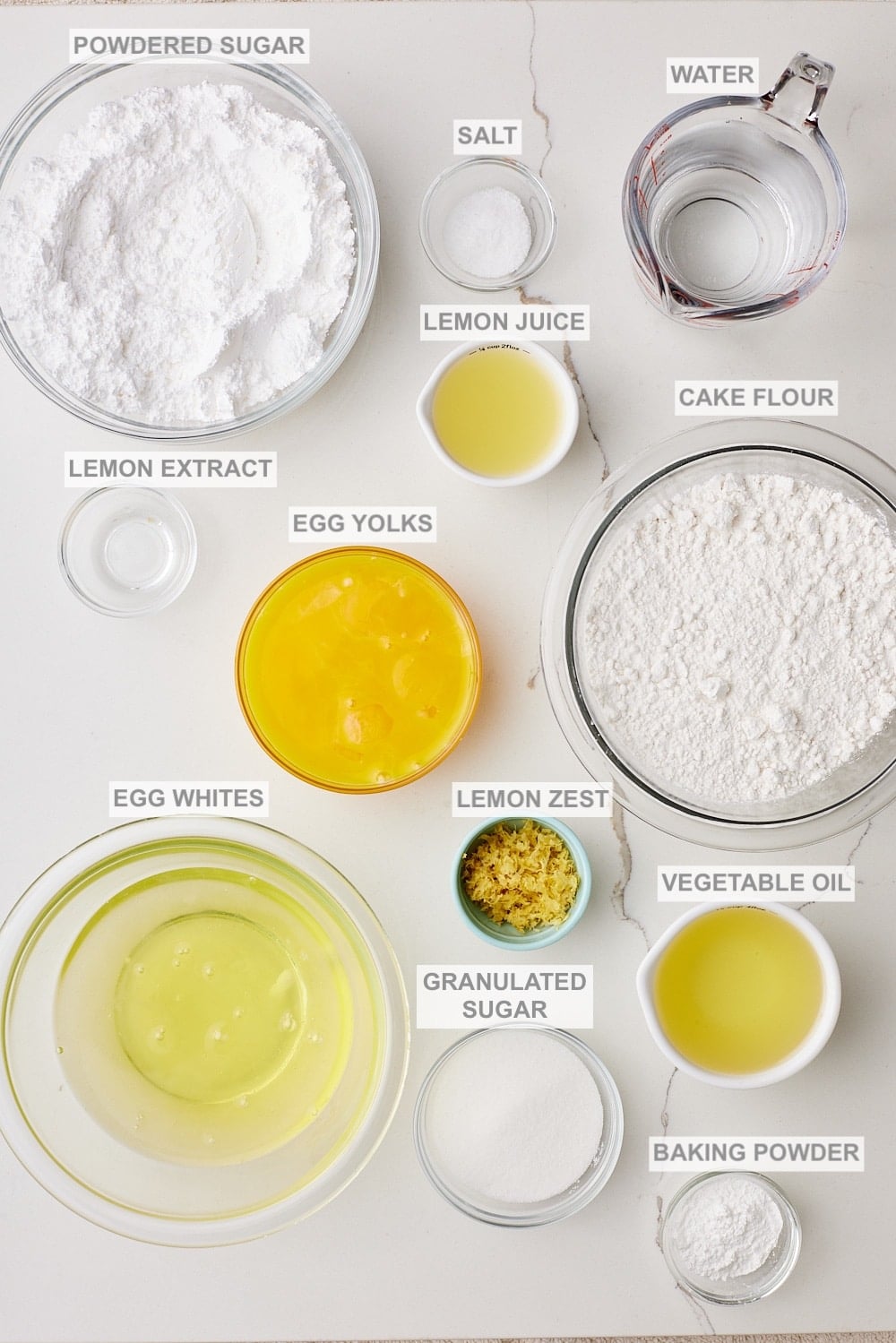 Lemon Chiffon Cake ingredients
