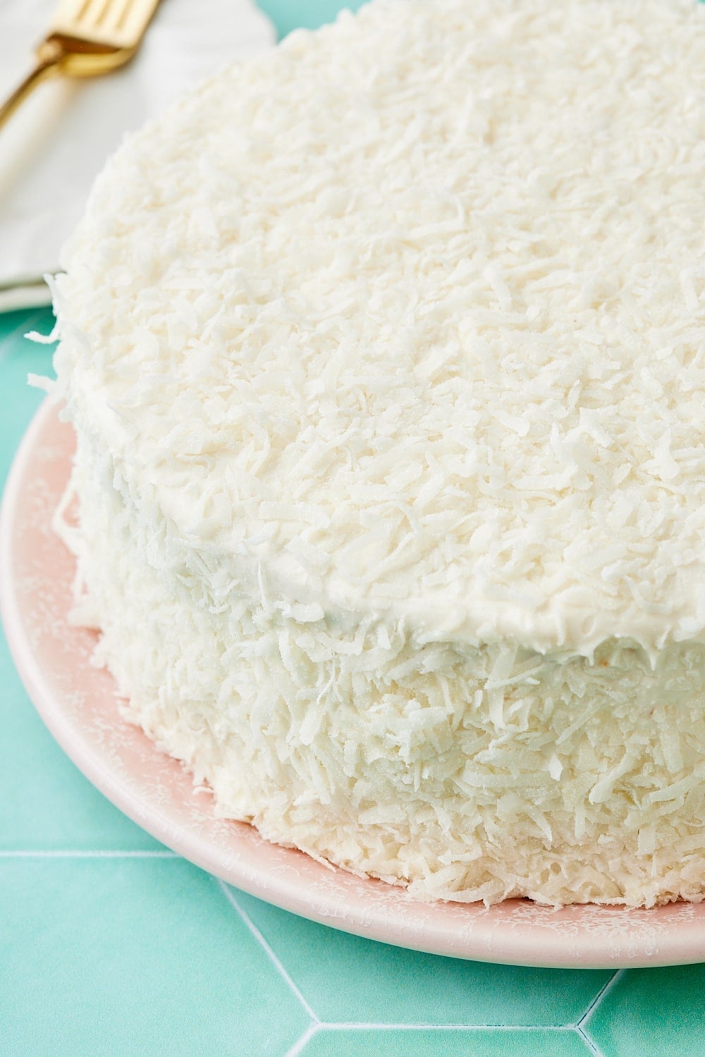 Pineapple Coconut Cake16 Pineapple Coconut Cake with shredded coconut.