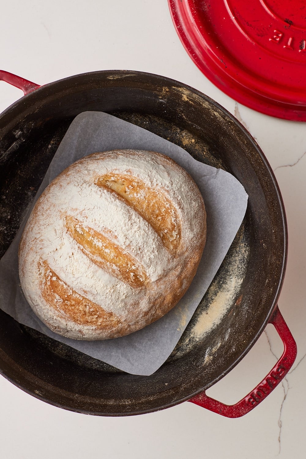 Bake the bread until deep golden brown.