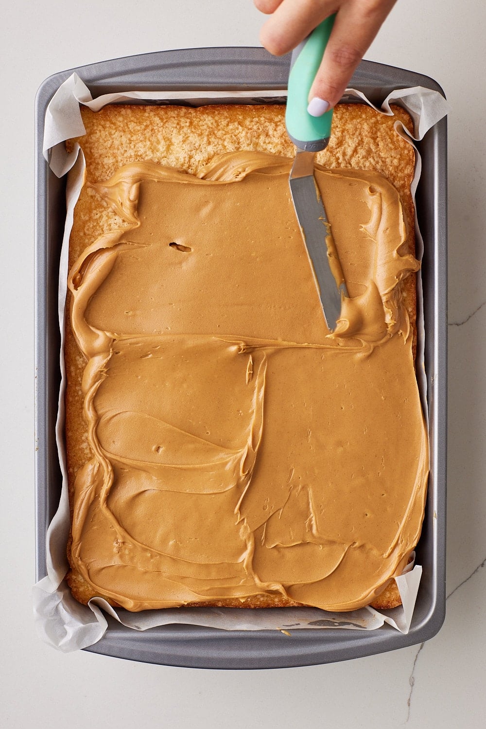 Tandy Cake9 Spread peanut butter into an even layer